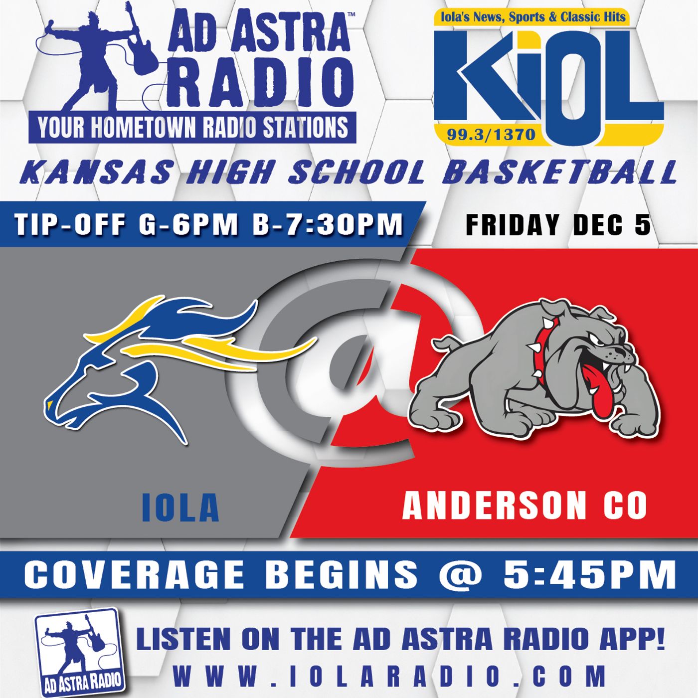 Iola Mustangs at Anderson County Bulldogs High School Basketball (December 5, 2025) episode artwork