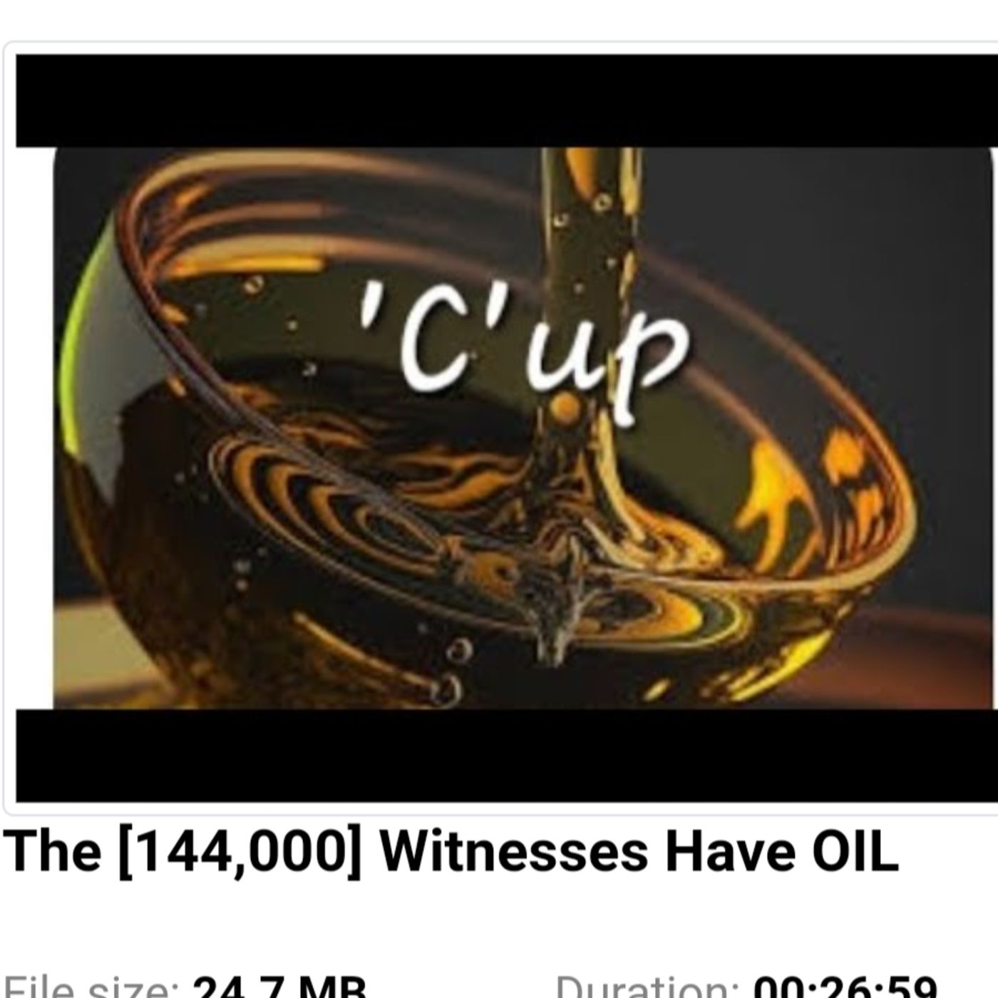 The [144,000] Witnesses Have OIL episode artwork