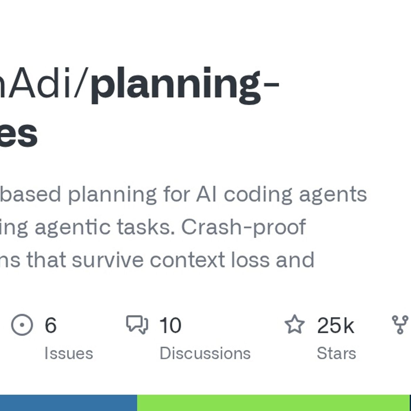GitHub - OthmanAdi/planning-with-files: Persistent file-based planning for AI coding agents and long-running agentic tasks. Crash-proof mark