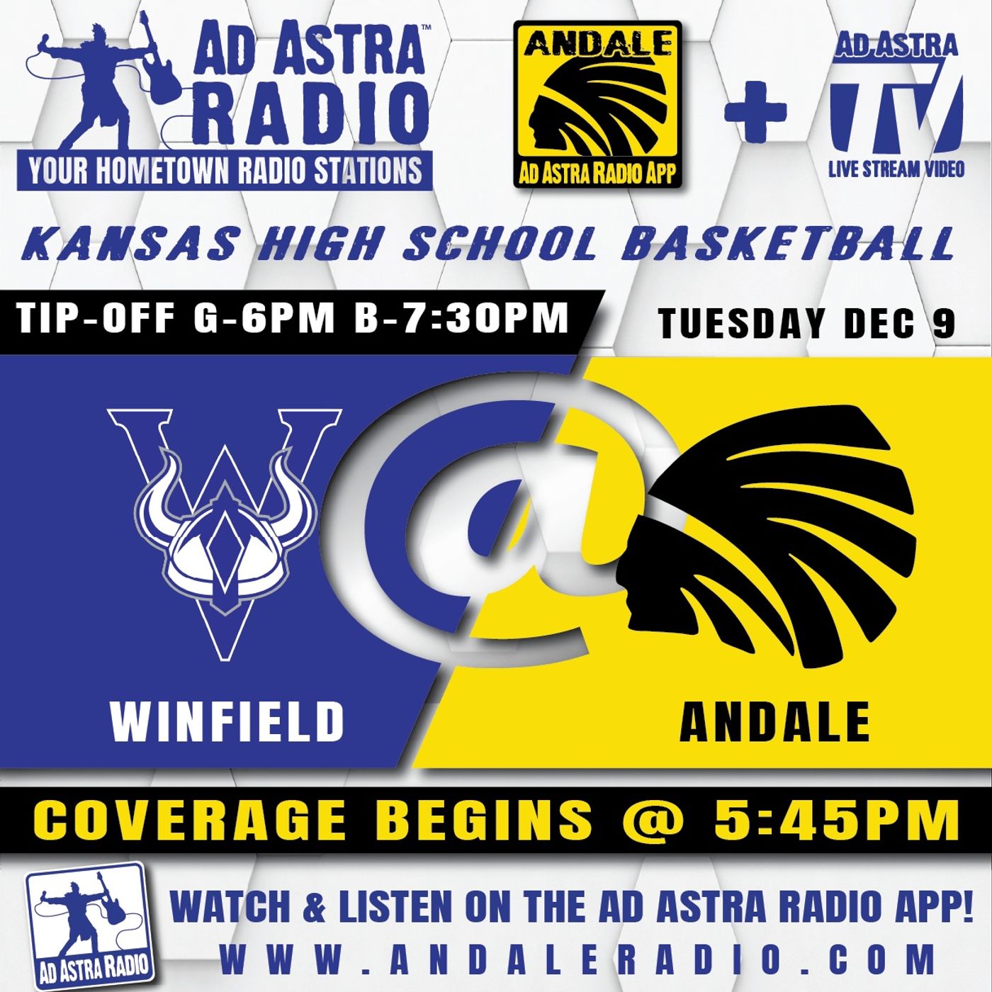 Winfield Vikings at Andale Indians High School Basketball (December 9, 2025) episode artwork
