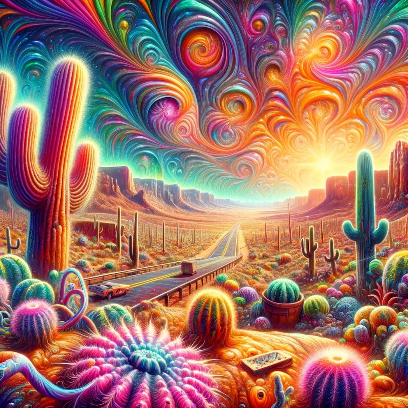 "We were somewhere around Barstow on the edge of the desert when the drugs began to take hold." episode artwork