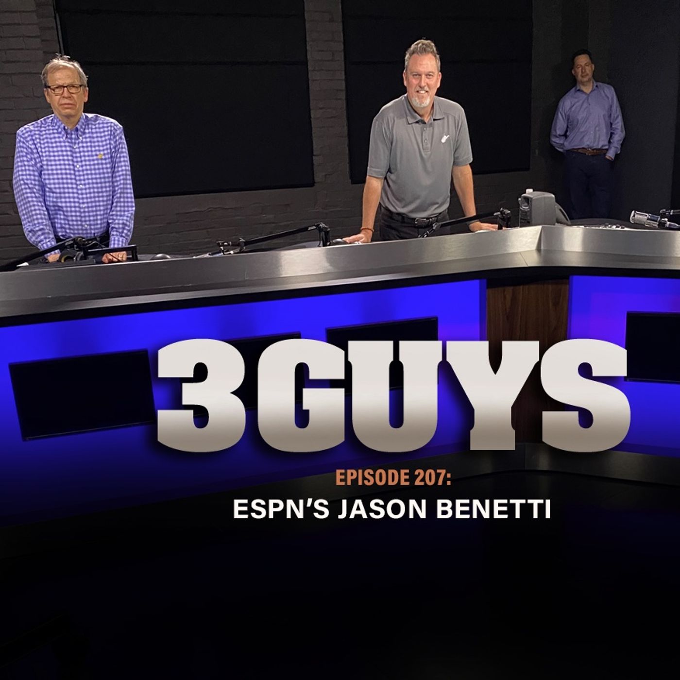 ESPN announcer Jason Benetti with Tony Caridi, Brad Howe and Hoppy Kercheval