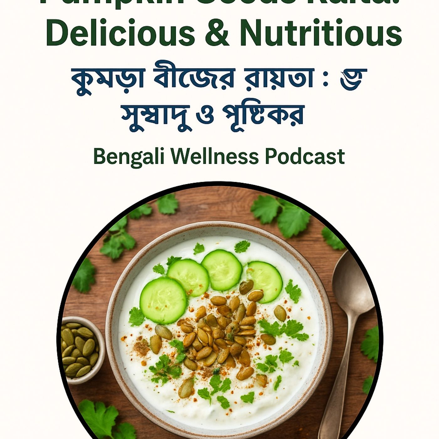 EP-106 Pumpkin Seeds Raita: Delicious & Nutritious |  কুমড়ো বীজের রায়তা: সুস্বাদু ও পুষ্টিকর | Bengali Wellness Podcast episode artwork