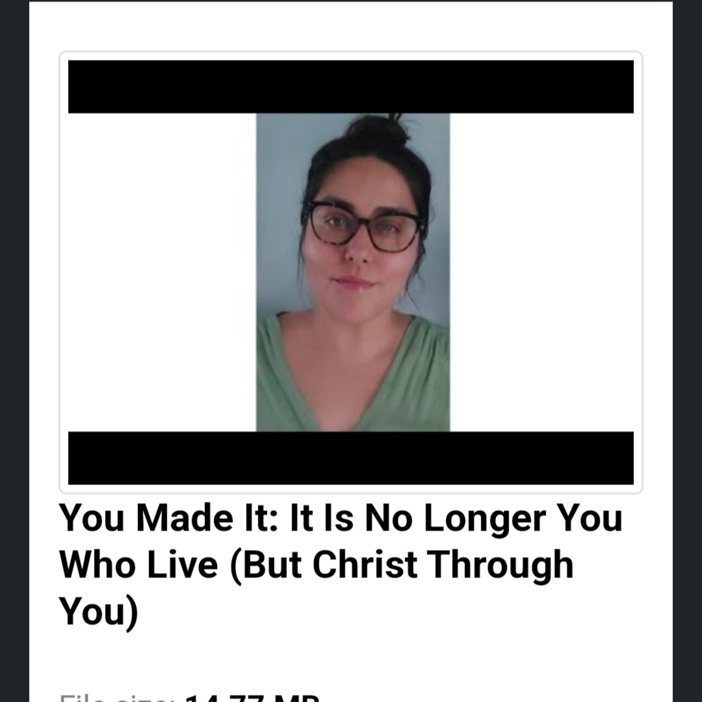 You Made It: It Is No Longer You Who Live (But Christ Through You) episode artwork