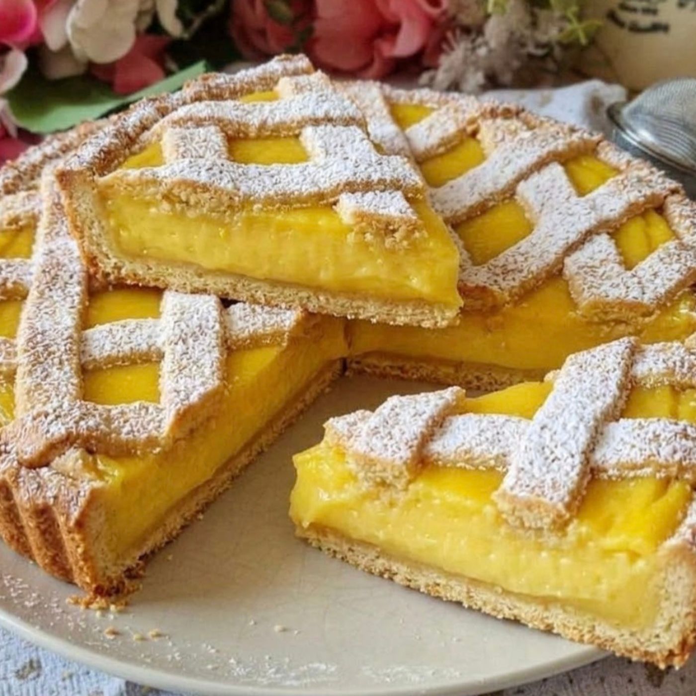 Crostata delizia cuore di crema al limone: dolce ricetta ripieno cremoso