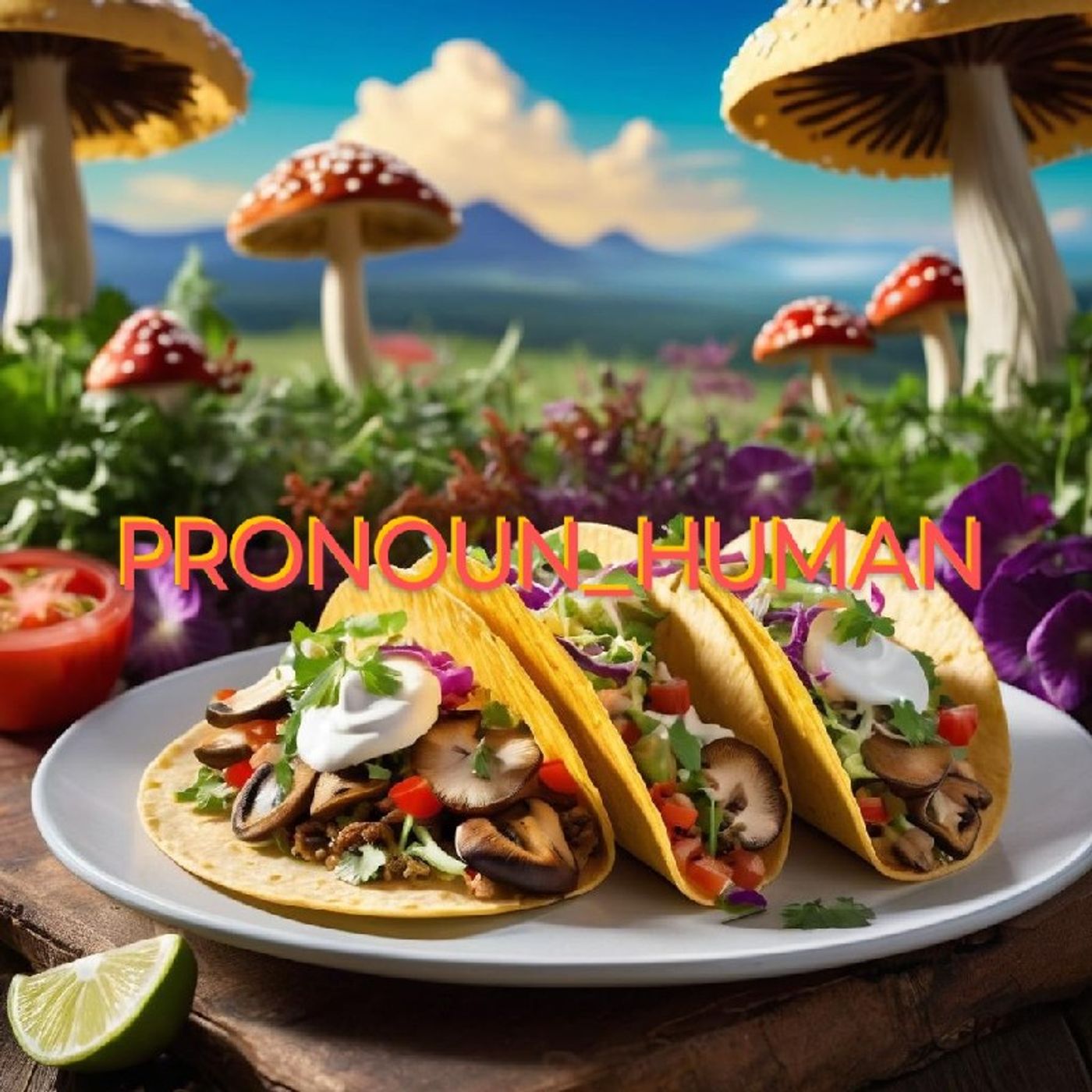 PRONONOUN_HUMAN #27 (RELIGION N ADDICTION, LETS START A CULT & GEMINI'S LOVE FOR EUPHORION TACOS) episode artwork
