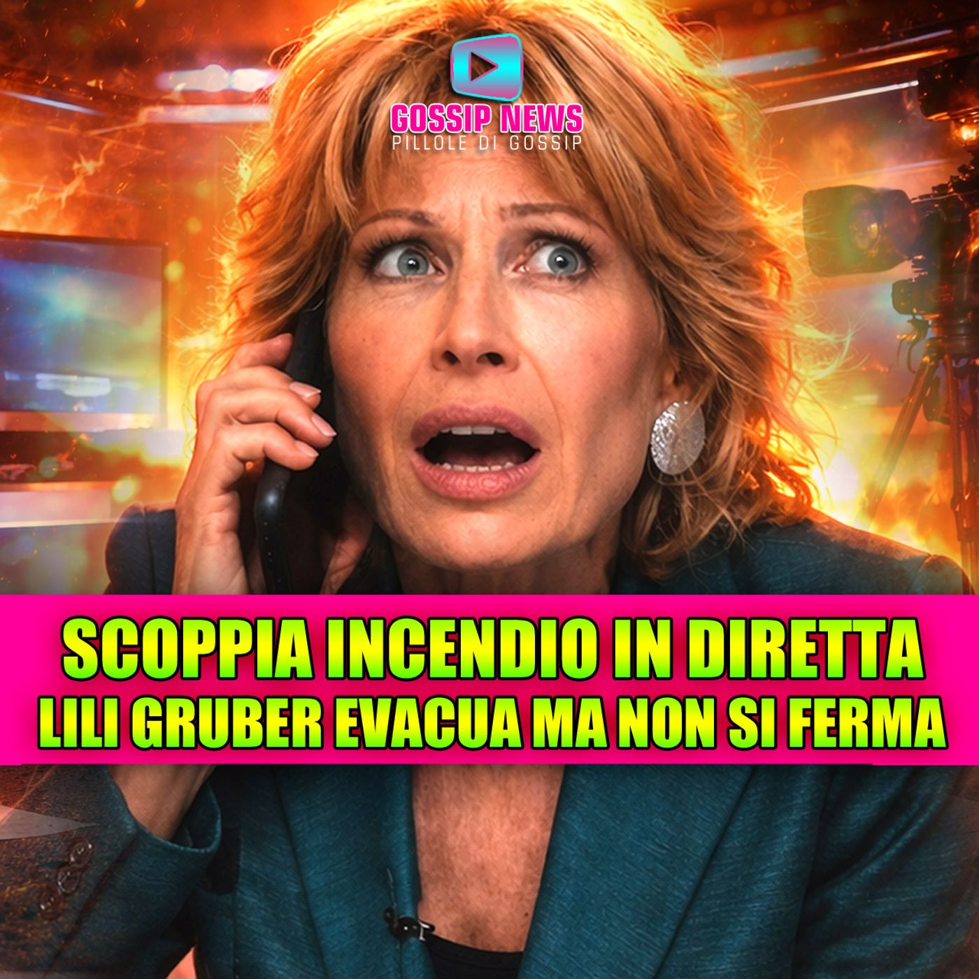 Incendio in diretta a Otto e Mezzo: Lilli Gruber evacuata, ma non si ferma