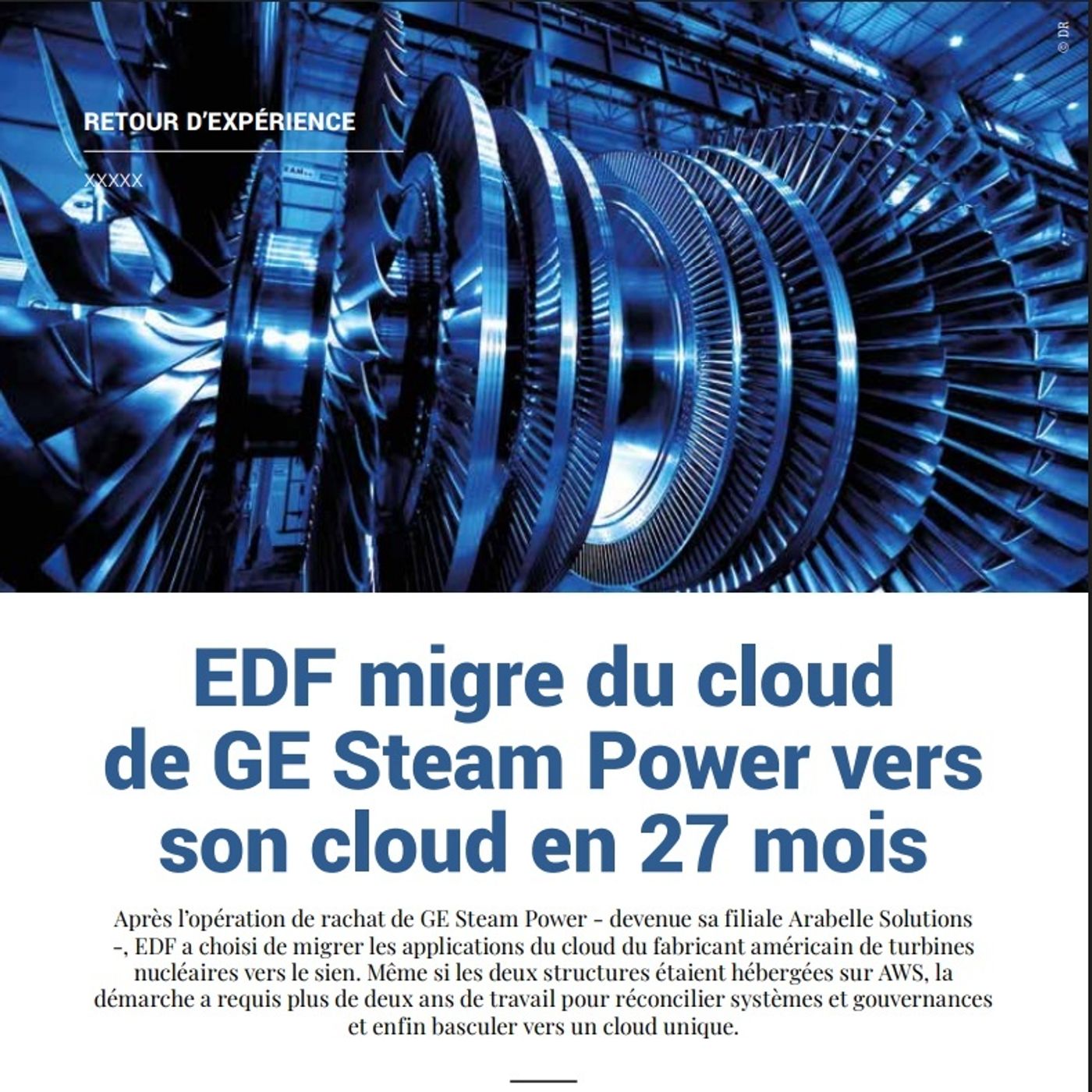 LMI 26 Rex : EDF migre du cloud de GE Steam Power vers son cloud en 27 mois