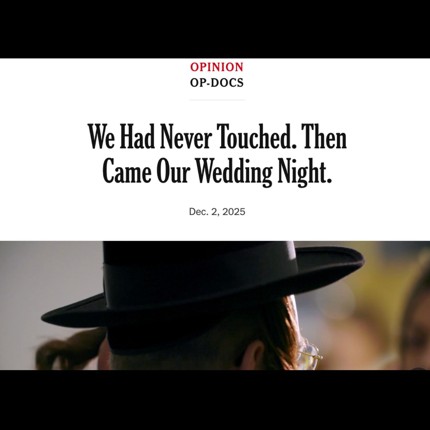 Bonus, livestream: We Had Never Touched. Then Came Our Wedding Night. | Rachel Elitzur Opdoc discussion Bonus, livestream: We Had Never Touched. Then Came Our Wedding Night. | Rachel Elitzur Opdoc discussion
