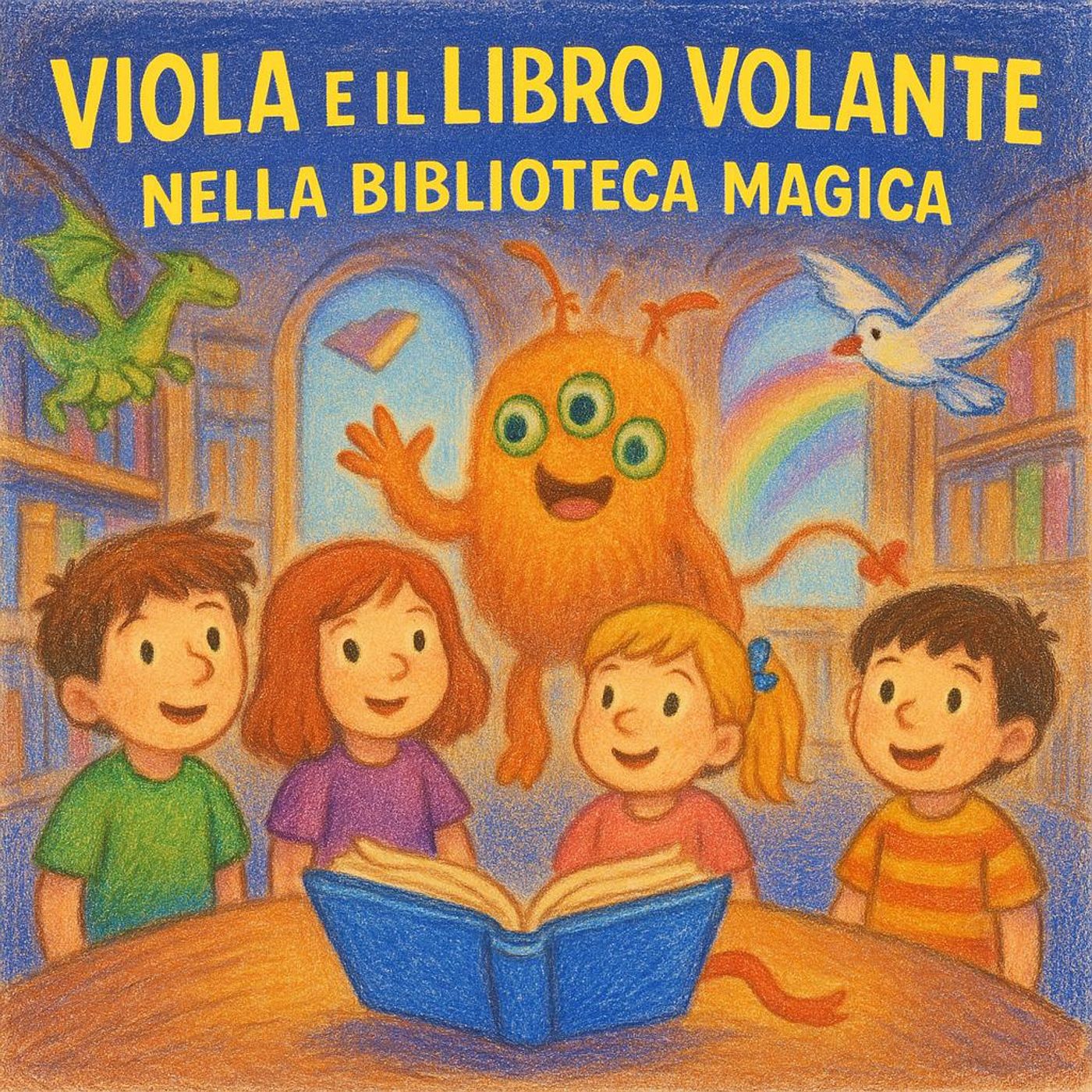 Viola e il Libro Volante nella Biblioteca Magica