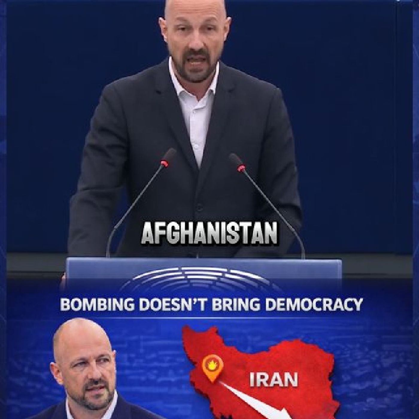 On March 11, 2026, Marc Botenga (MEP) delivered a speech during a plenary debate in the European Parliament in Strasbourg discussing “The US episode artwork
