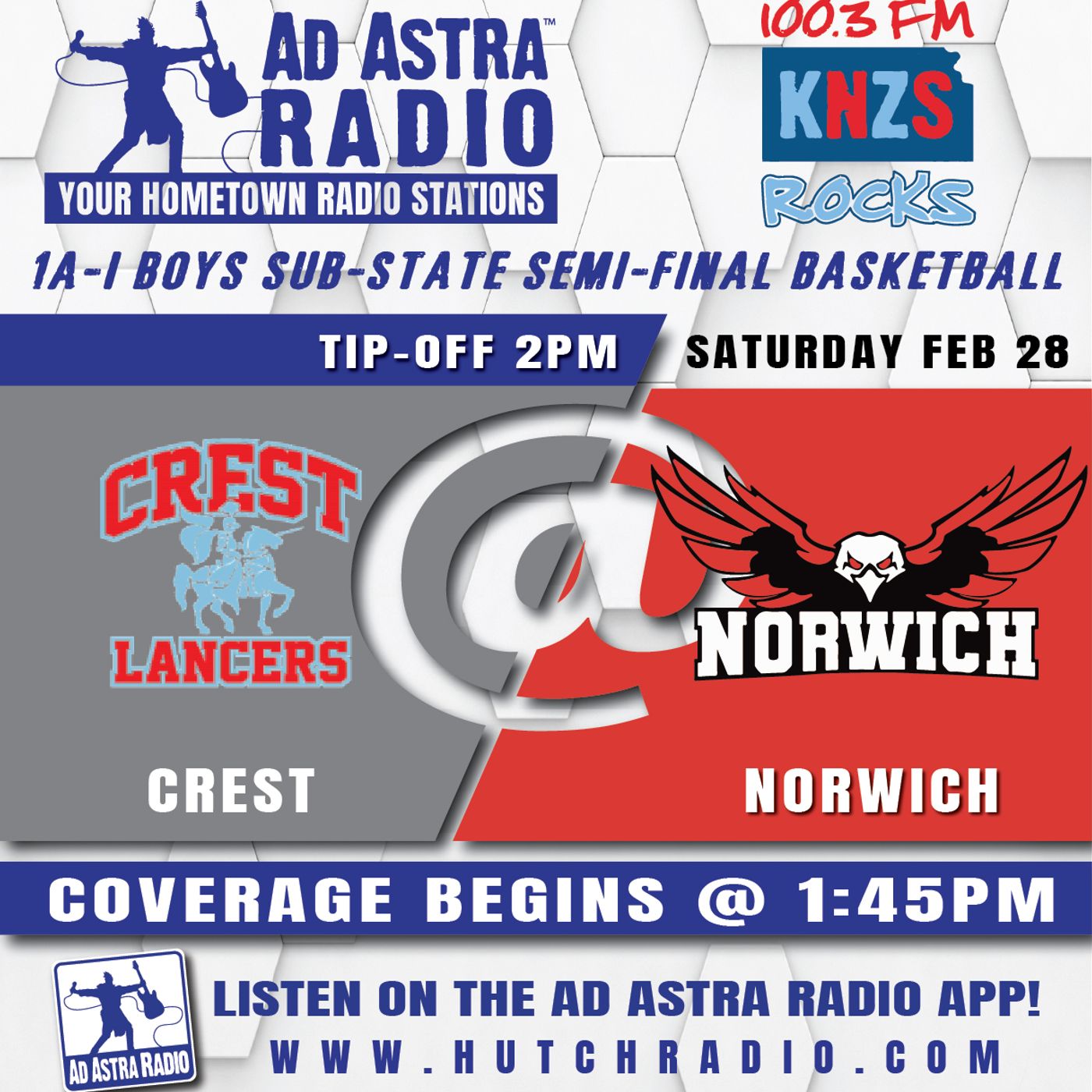 Crest Lancers at Norwich Eagles Boys High School Basketball (1A-I Substate Semifinals-February 28, 2026) episode artwork