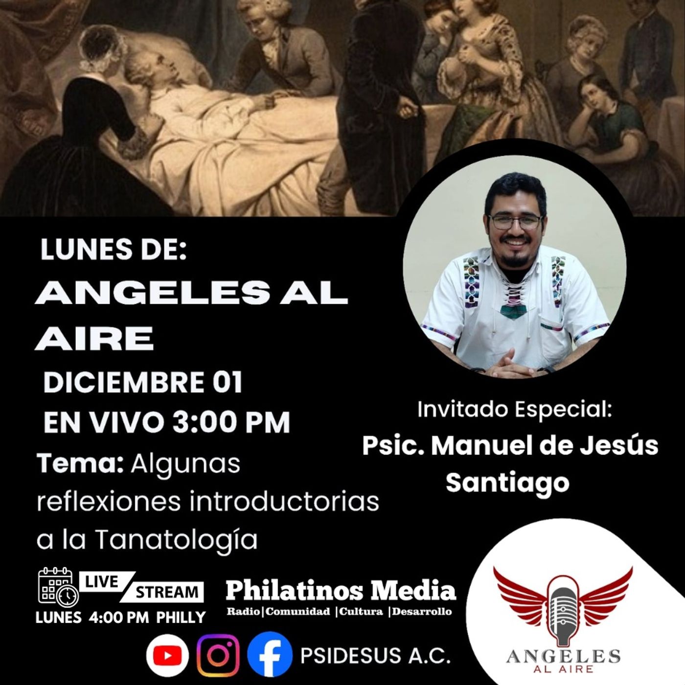 Algunas reflexiones introductorias a la Tanatología. Angeles al Aire 1 Dic 2025 episode artwork