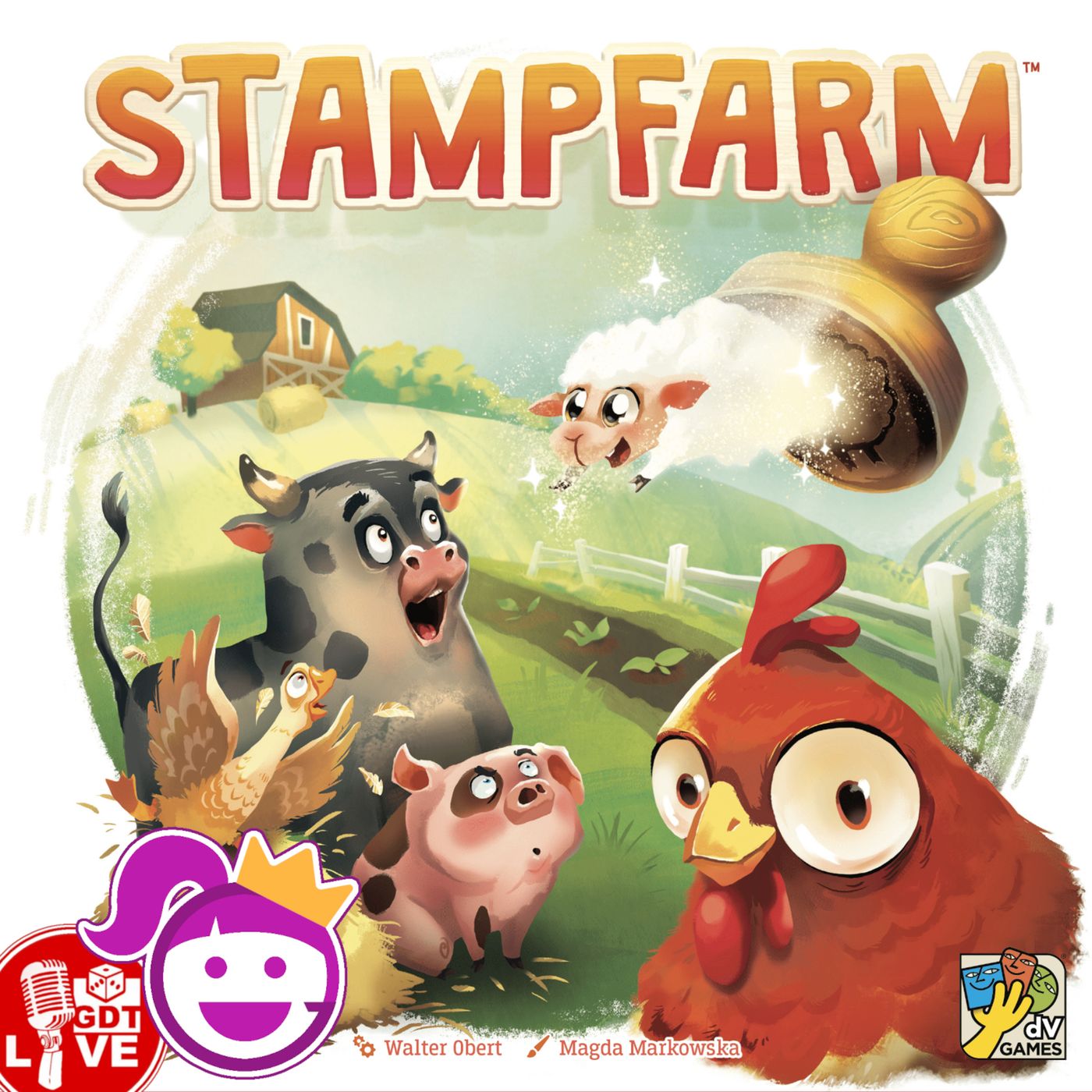Stampfarm secondo Ginevra #1: dadi e timbrini coloratissimi (e una fattoria super pucciosa) hanno convinto Ginevra a rubarmi il microfono pe