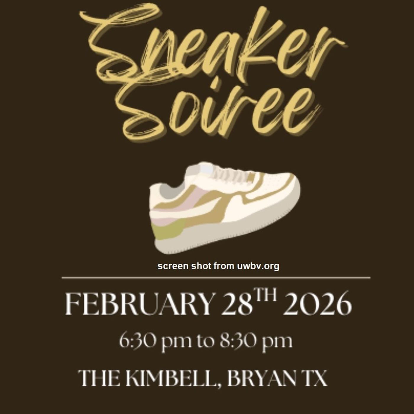 United Way of the Brazos Valley preview of their first "Sneaker Soiree" fundraiser episode artwork