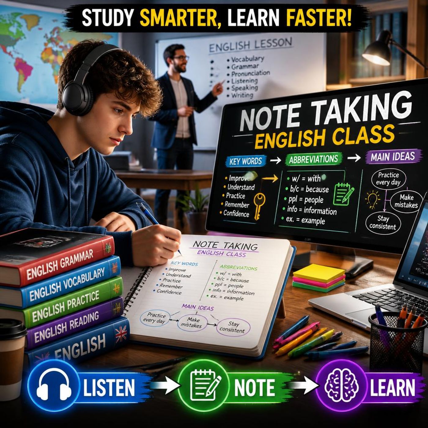 Note Taking en Inglés: Aprende a Tomar Notas en Clase | English Study Skills