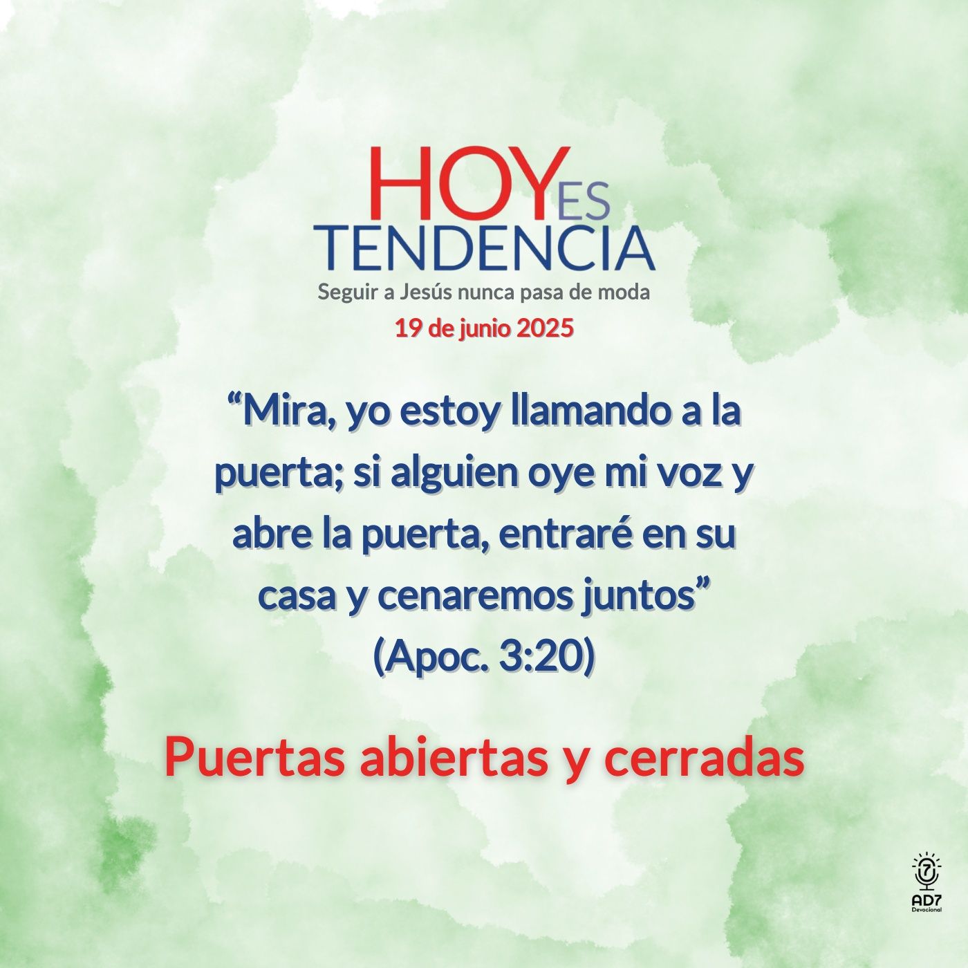 Puertas abiertas y cerradas ~ Devocional de Jóvenes ~ 19 de junio 2025