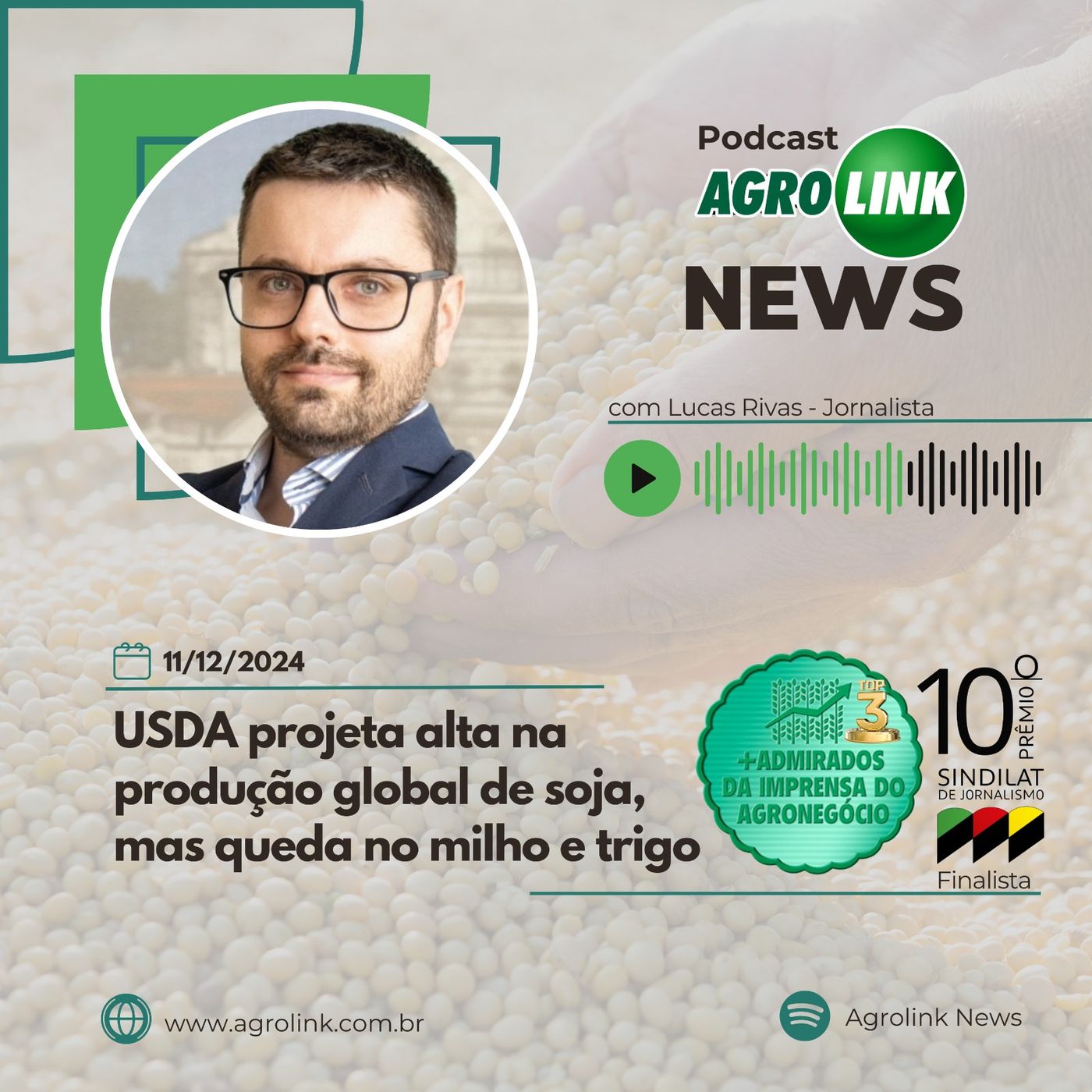 Produção global de soja é estimada em 427 mi/t, aponta USDA episode artwork
