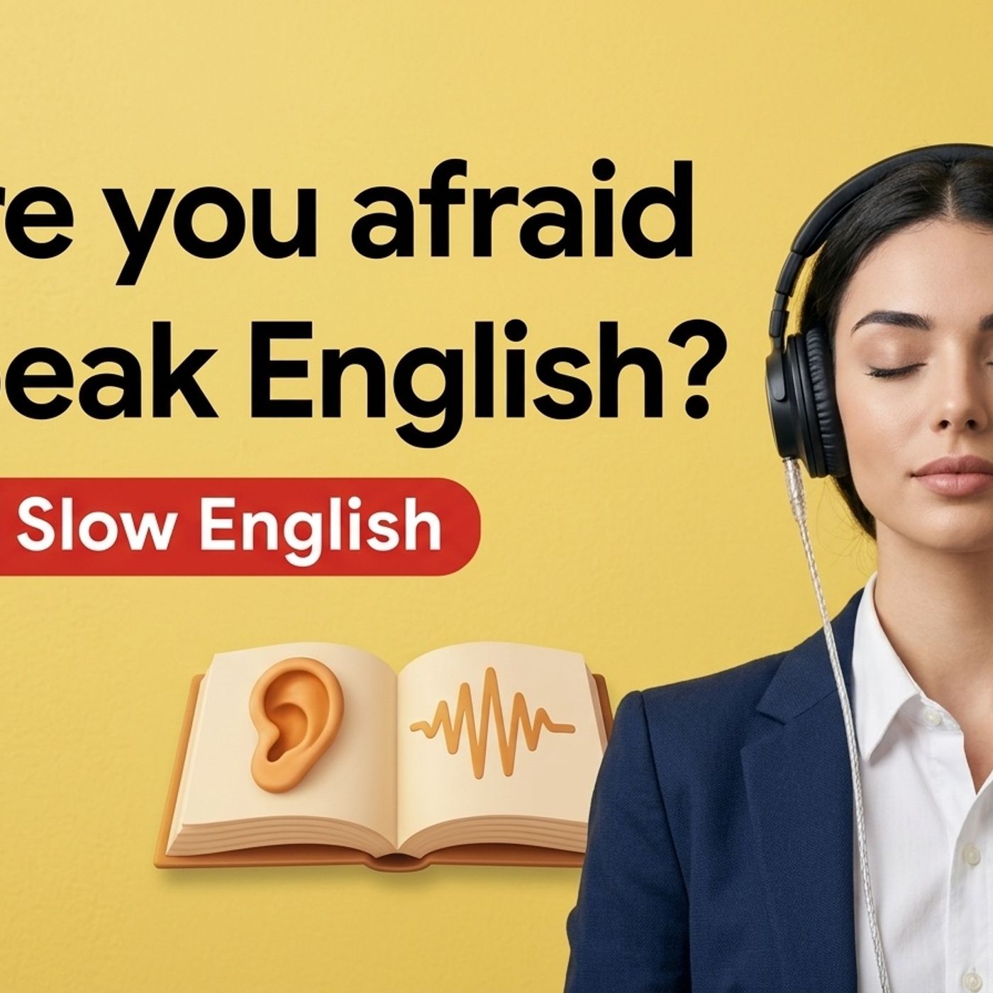 A1 English Listening Practice - Are you afraid to speak English - Slow English Podcast episode artwork