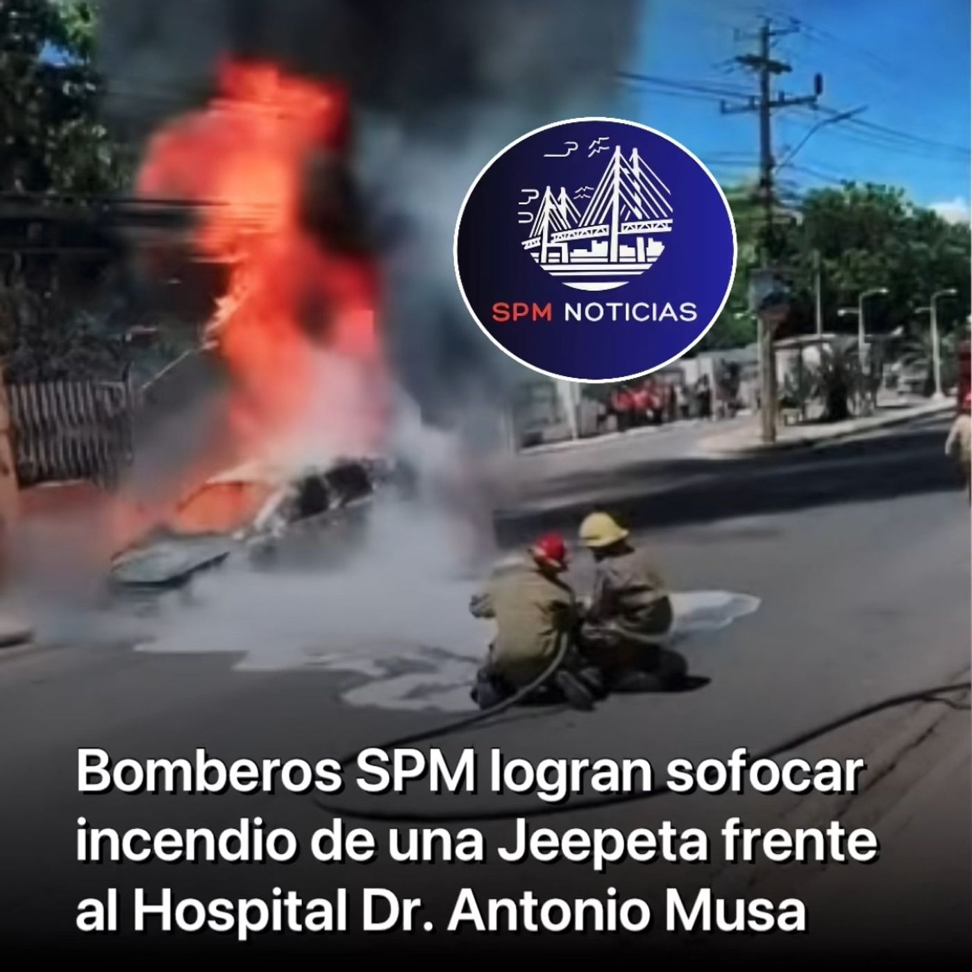 Bomberos SPM apagan incendio de una Jeepeta en la Av. Laureano Canto. episode artwork