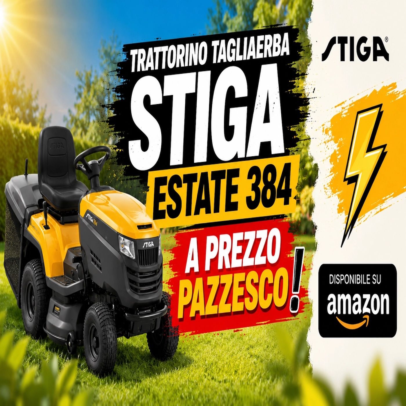 STIGA Estate 384, follia Amazon sul trattorino tagliaerba episode artwork