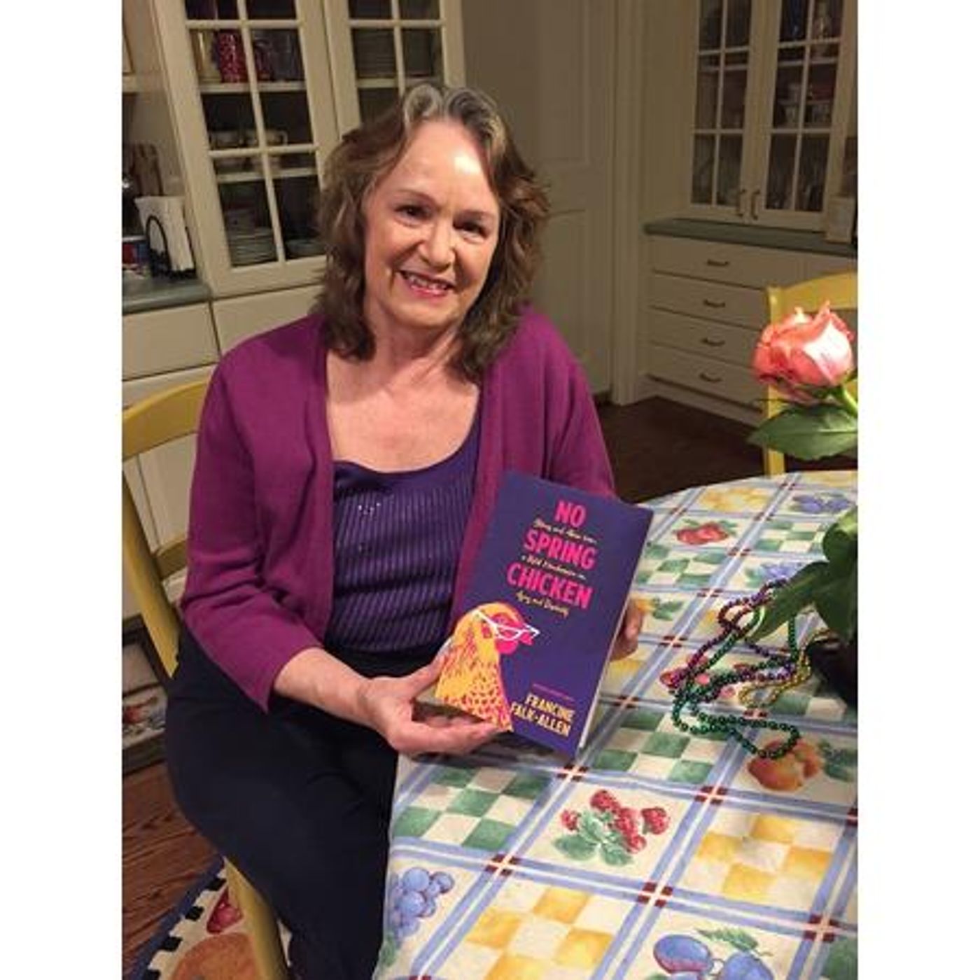 Author Francine Falk-Allen returns to #ConversationsLIVE with #NoSpringChicken episode artwork