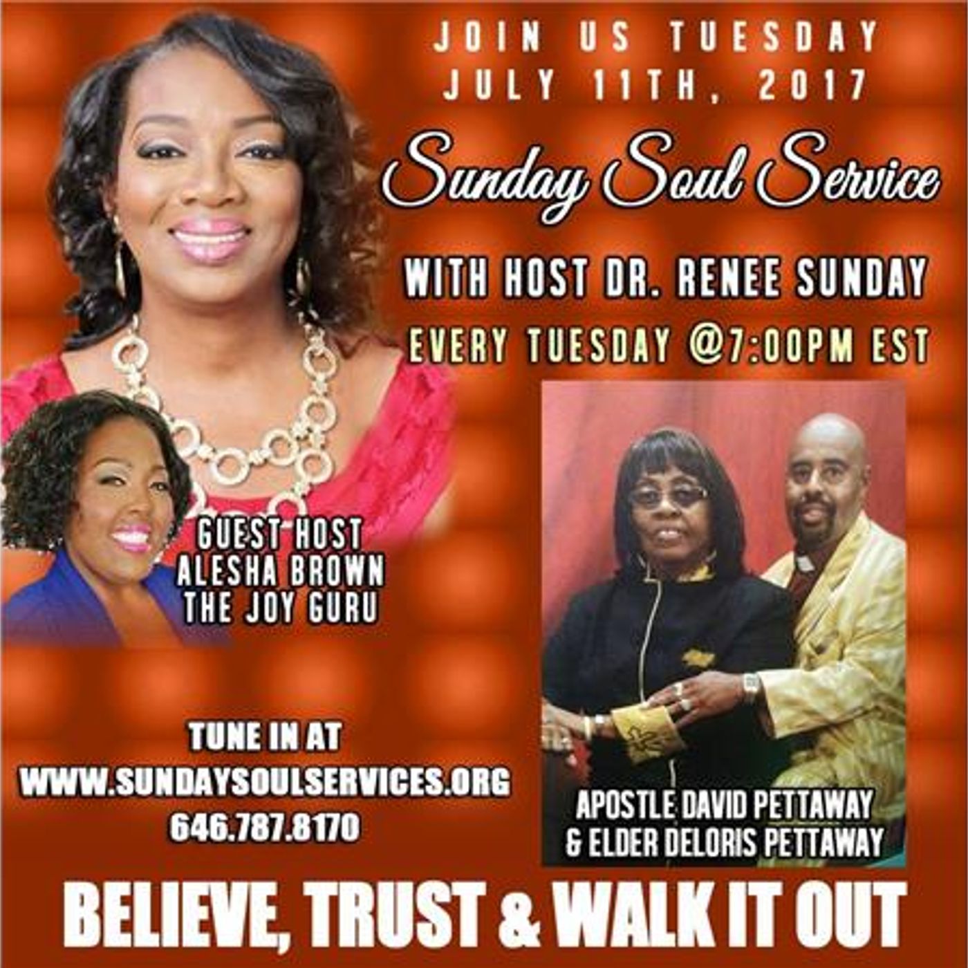 Sunday Soul Service. Host Alesha Brown, The Joy Guru. Spiritual Warfare Part 2 episode artwork