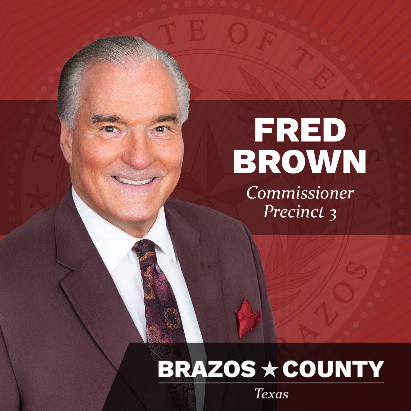 Brazos County Commissioner Fred Brown on WTAW episode artwork