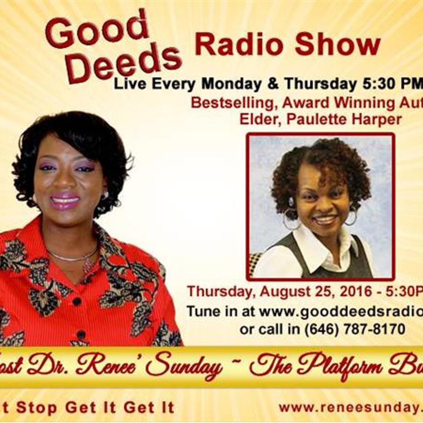 Bestselling, Award Winning Author - Elder, Paulette Harper shares on Good Deeds episode artwork