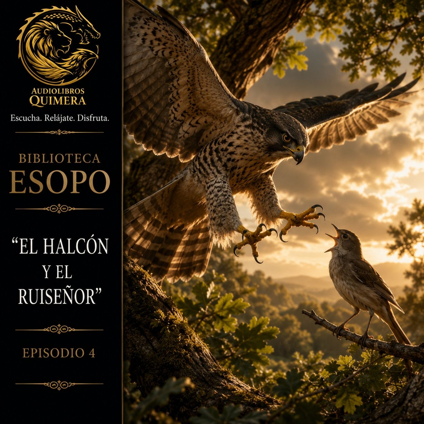 004 - El Halcón y El Ruiseñor Audiolibro - Esopo episode artwork
