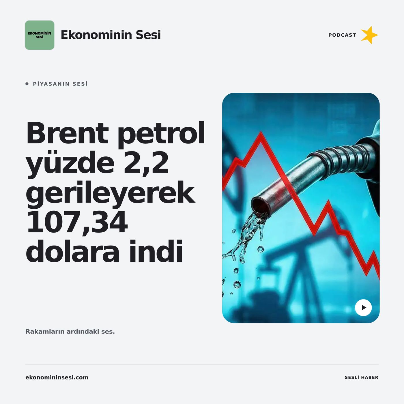 Brent petrol yüzde 2,2 gerileyerek 107,34 dolara indi
