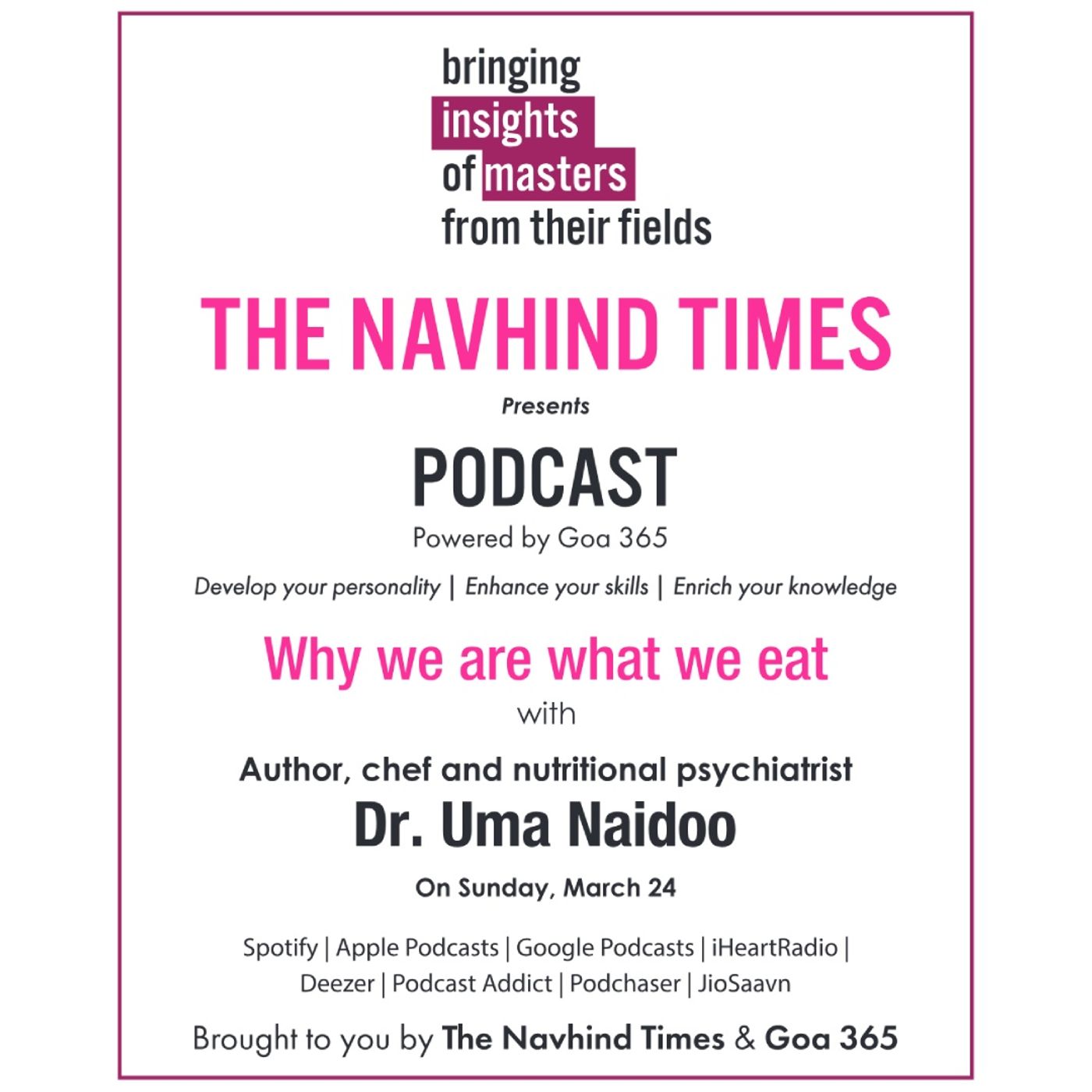 Insights of Masters - Why we are what we eat with Dr. Uma Naidoo