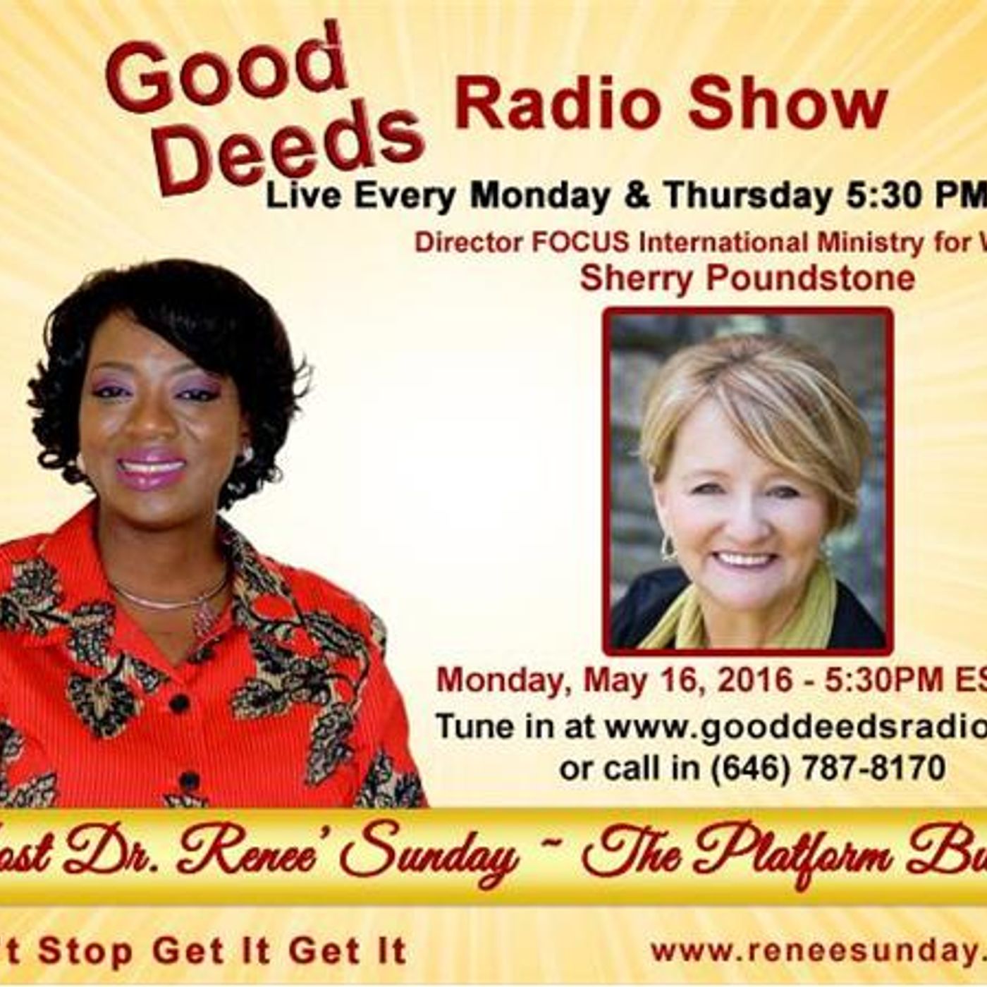 Sherry Poundstone Director FOCUS International Ministry for Women shares on GD episode artwork