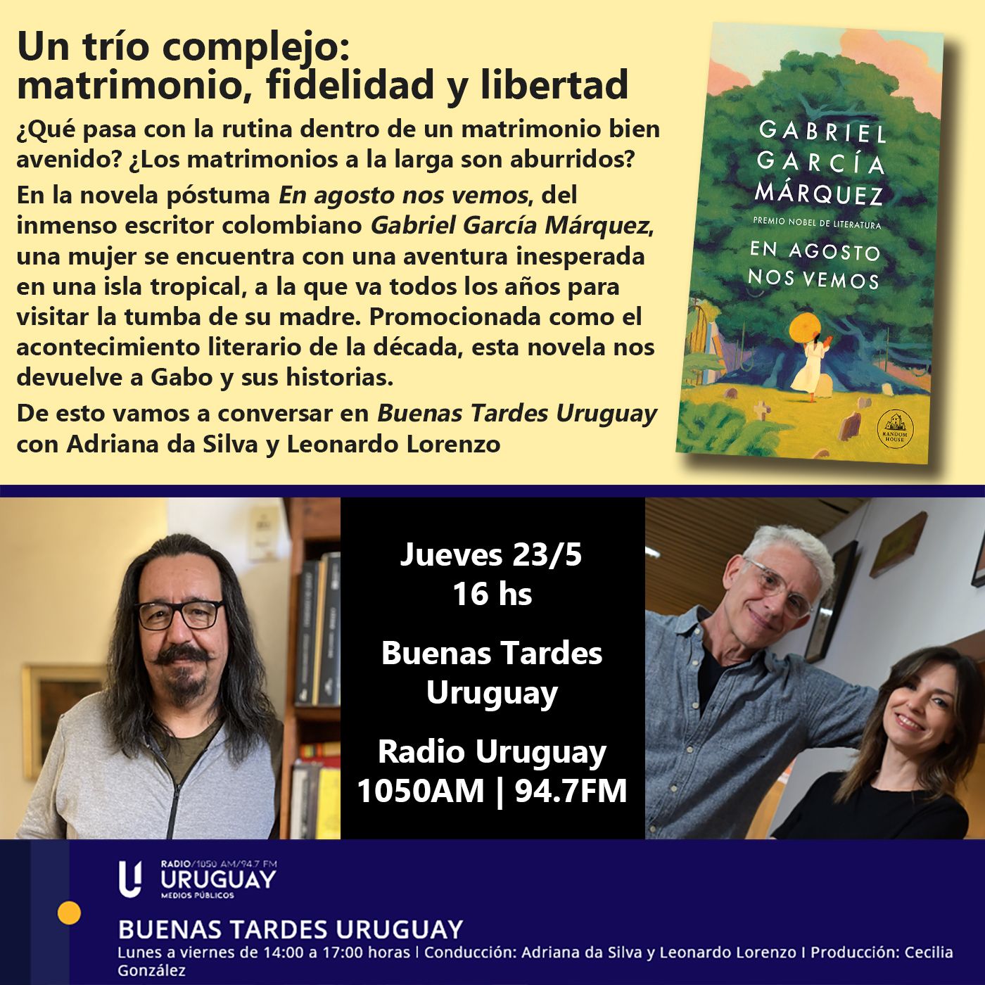 Buenas Tardes Uruguay | En agosto nos vemos | Gabriel García Márquez | 23-05-24 episode artwork