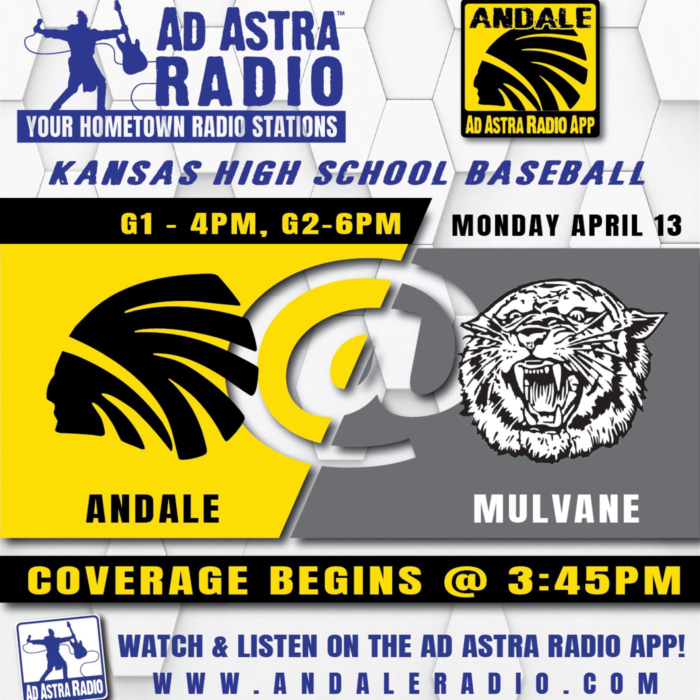 Andale Indians vs Mulvane Wildcats High School Baseball (Game 1-April 13, 2026) episode artwork