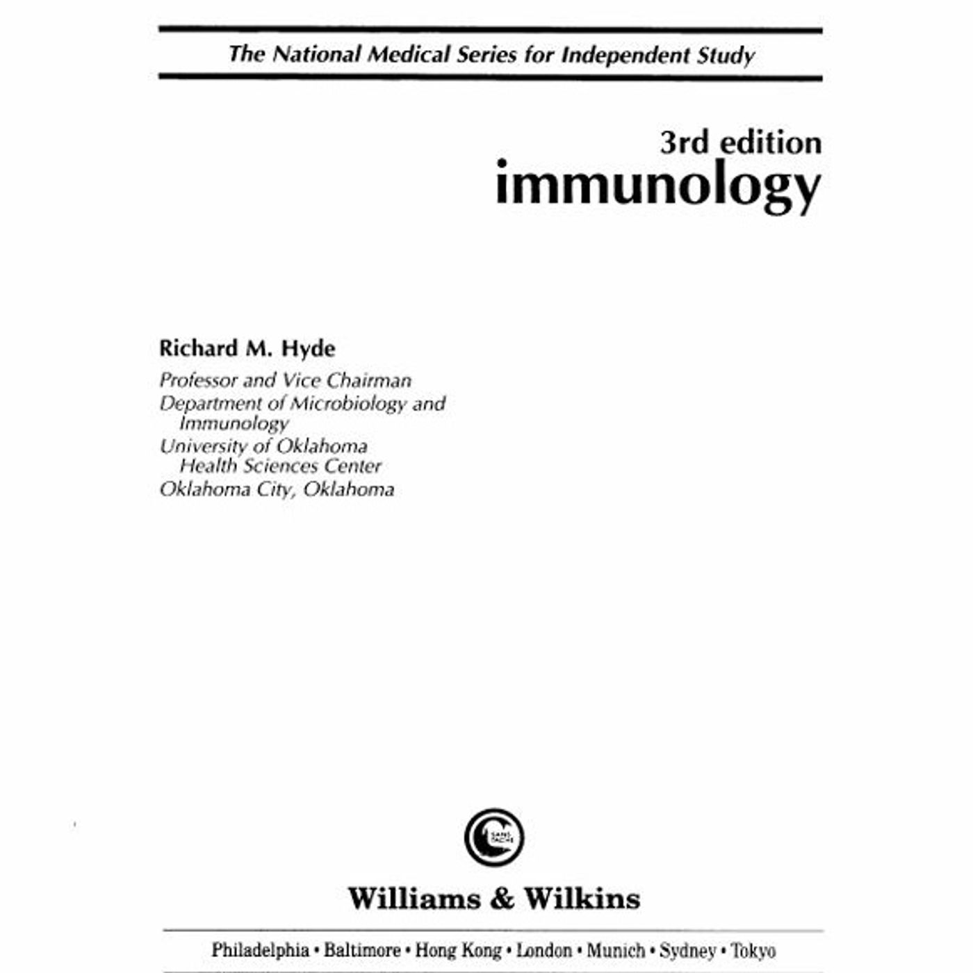 NMS Immunology 3rd Edition