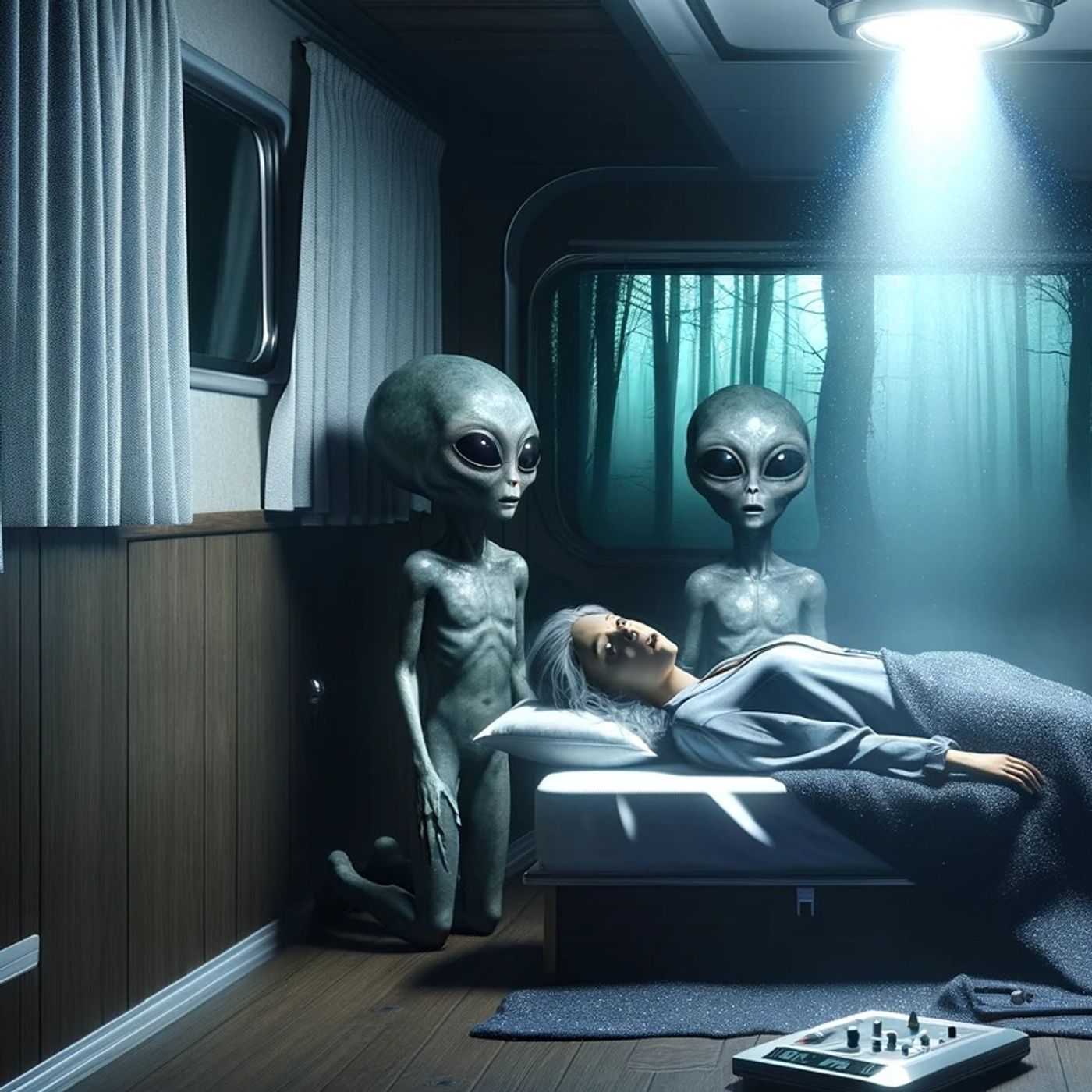 Grey Alien Abductions - human-alien hybridization - The Shadow Frequency episode artwork