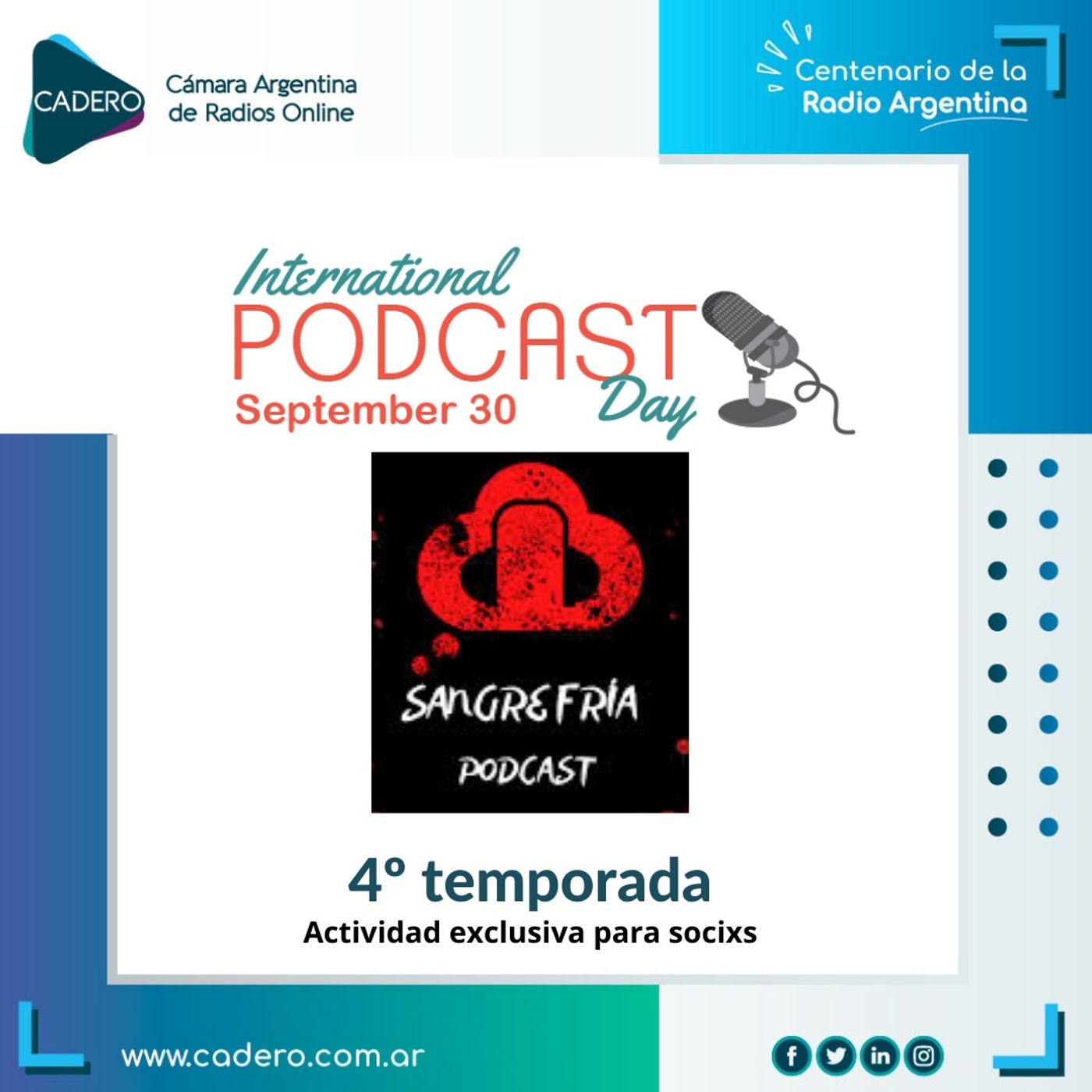 T4 E4 - Día Internacional del Podcast - Podcast Sangre Fría episode artwork