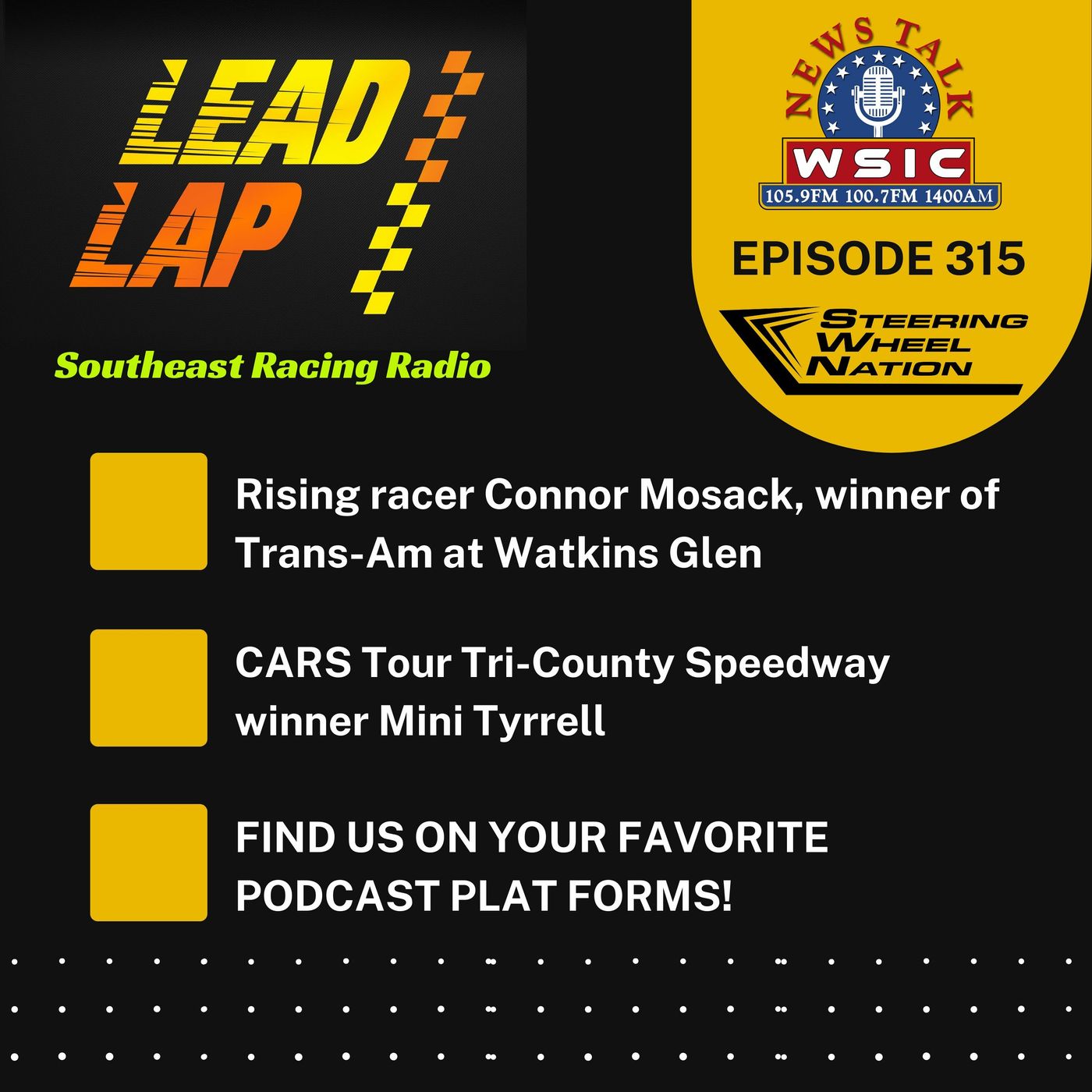 10 11 21 Lead Lap Radio #315 (Connor Mosack, Mini Tyrell)