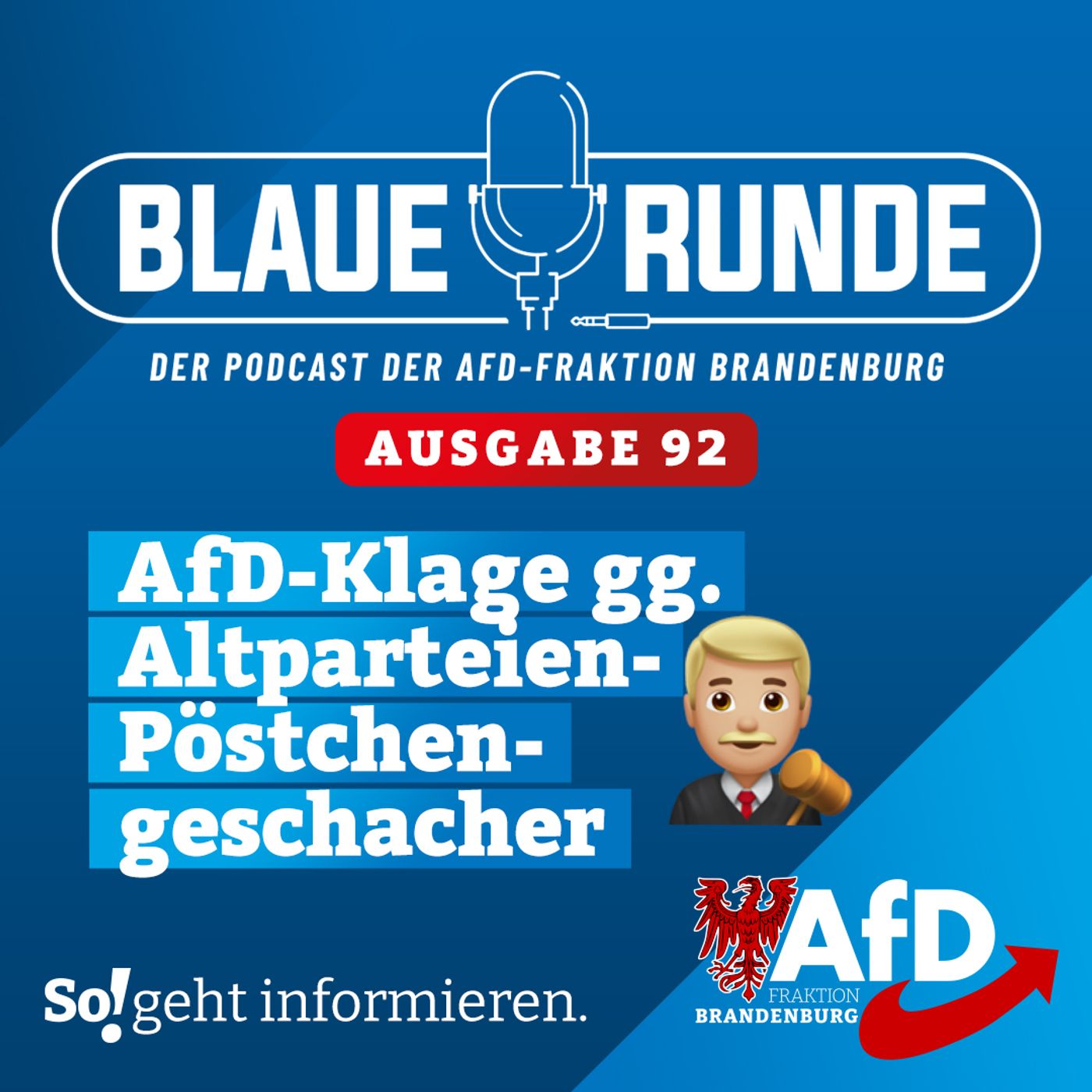 AfD-Klage gegen Altparteien-Pöstchengeschacher? | Die BLAUE RUNDE, Ausgabe 92/23 vom 11.11.2023 episode artwork
