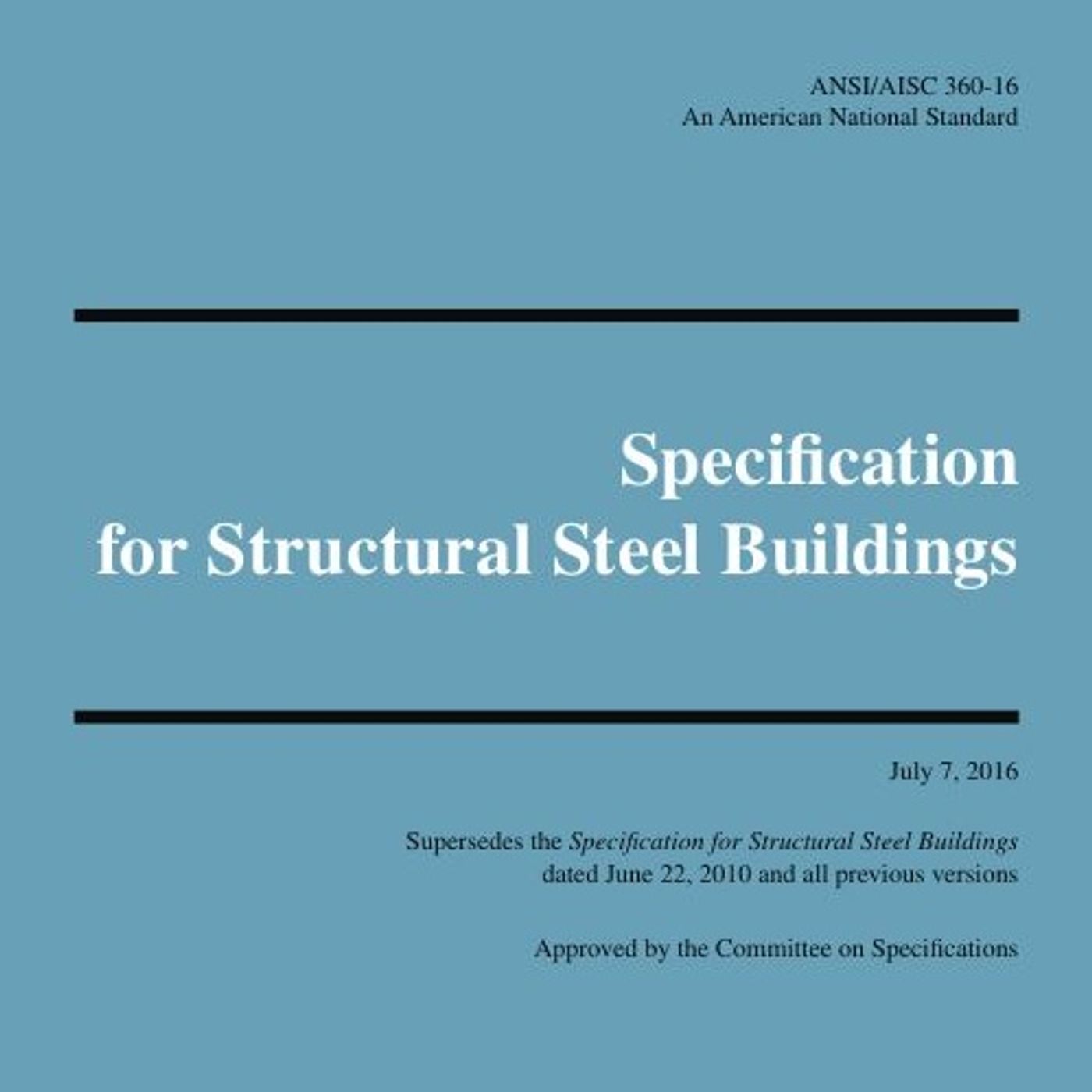 Specification for Structural Steel Buildings