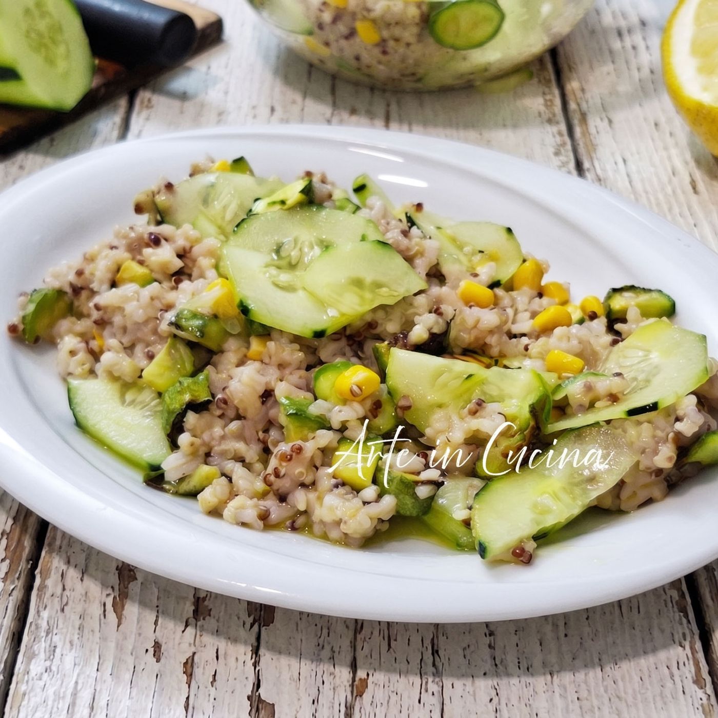INSALATA di QUINOA ZUCCHINE e cetrioli