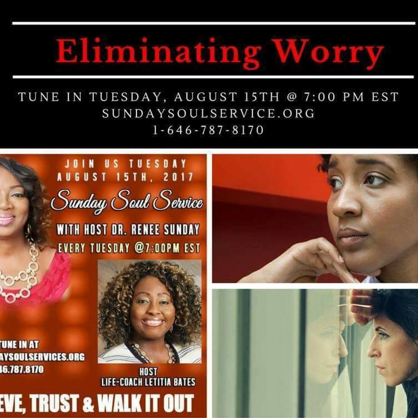 Eliminating Worry on Sunday Soul Service Host Life Coach Letitia Bates episode artwork