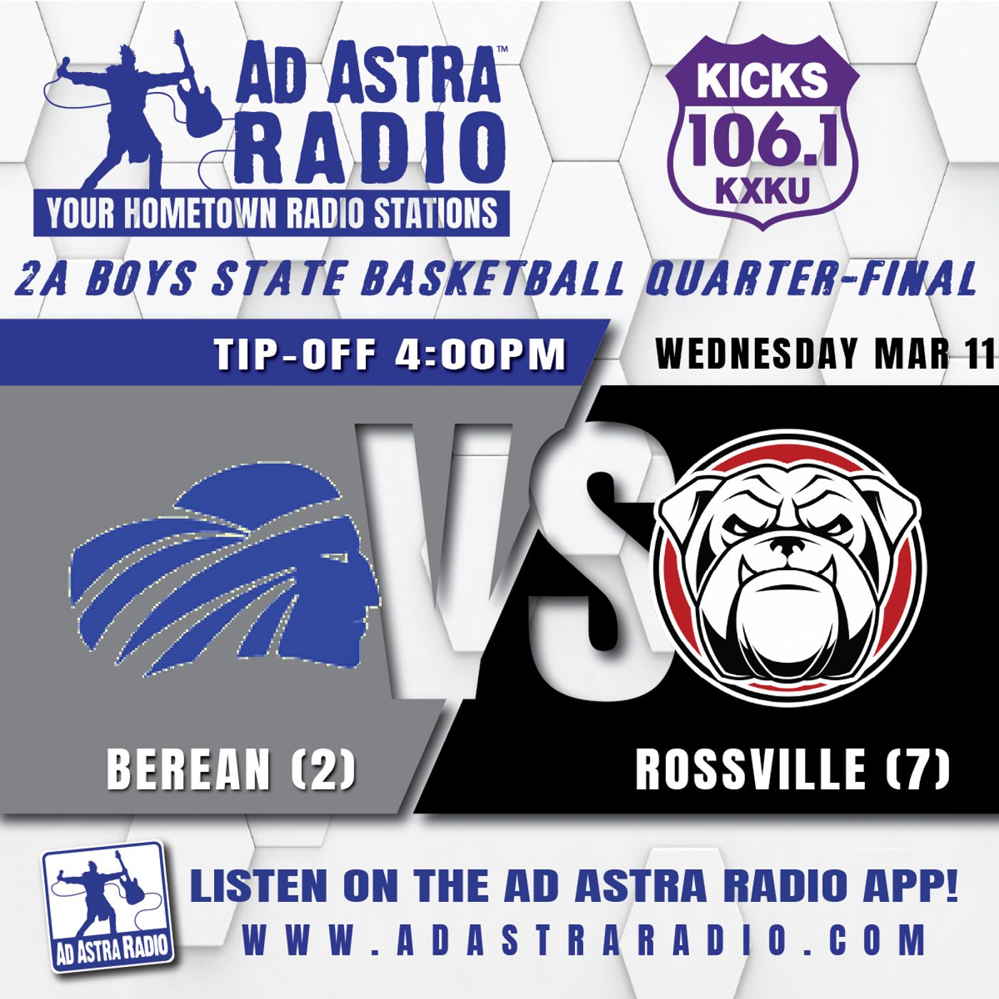 Berean Academy Warriors vs Rossville Bulldogs High School Basketball (2A Boys State Quarterfinal-March 11, 2026) episode artwork