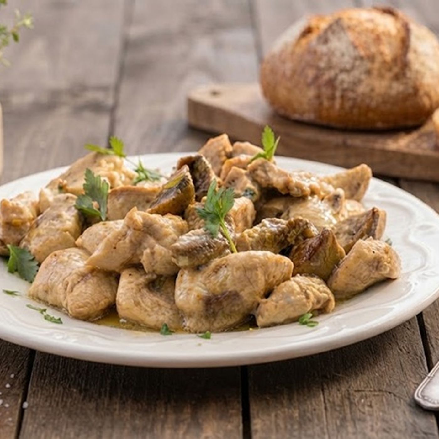 Bocconcini di Petto di Pollo ai Funghi cremosi: la ricetta facile con il Kenwood