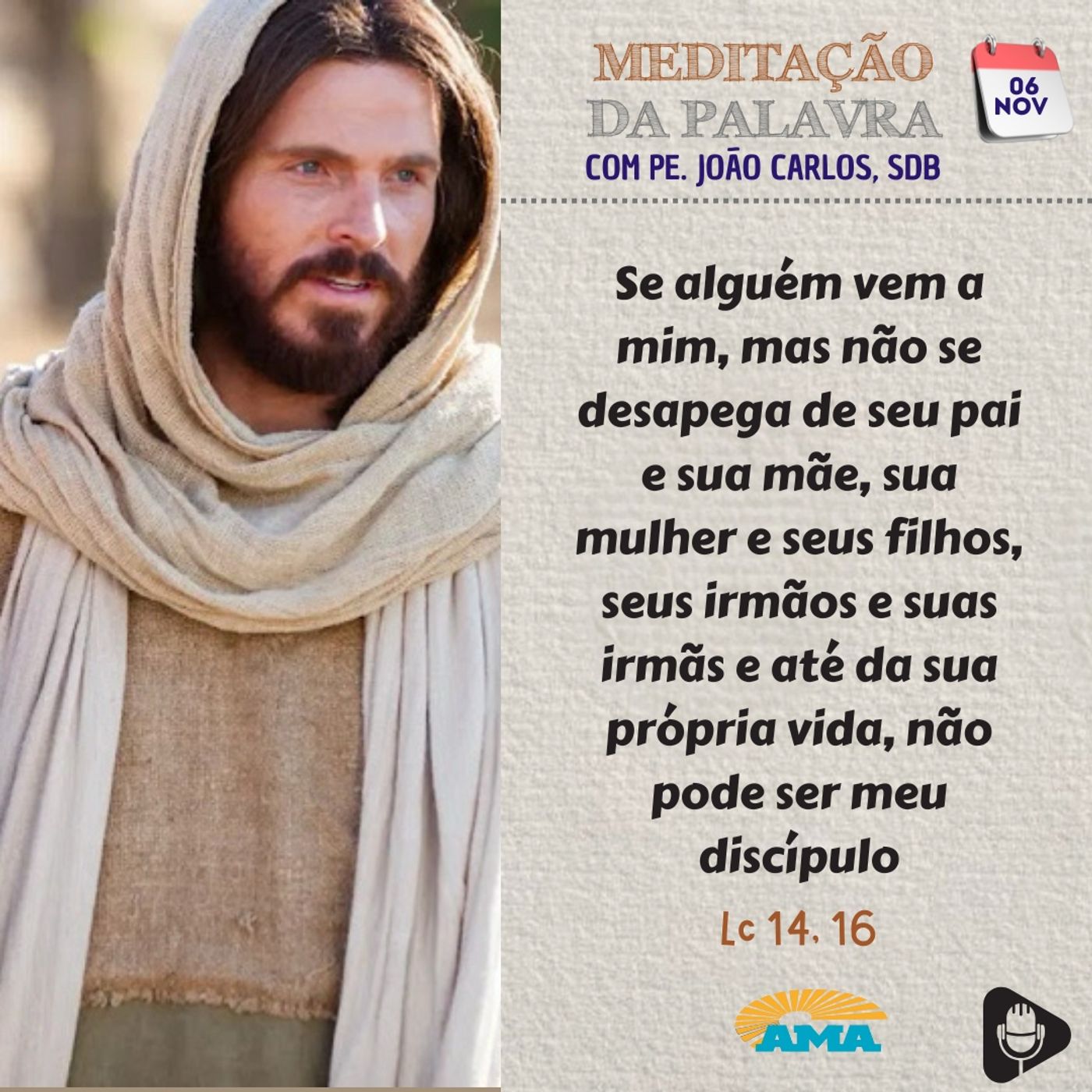 06 de novembro de 2024 - Meditacao da Palavra do Senhor