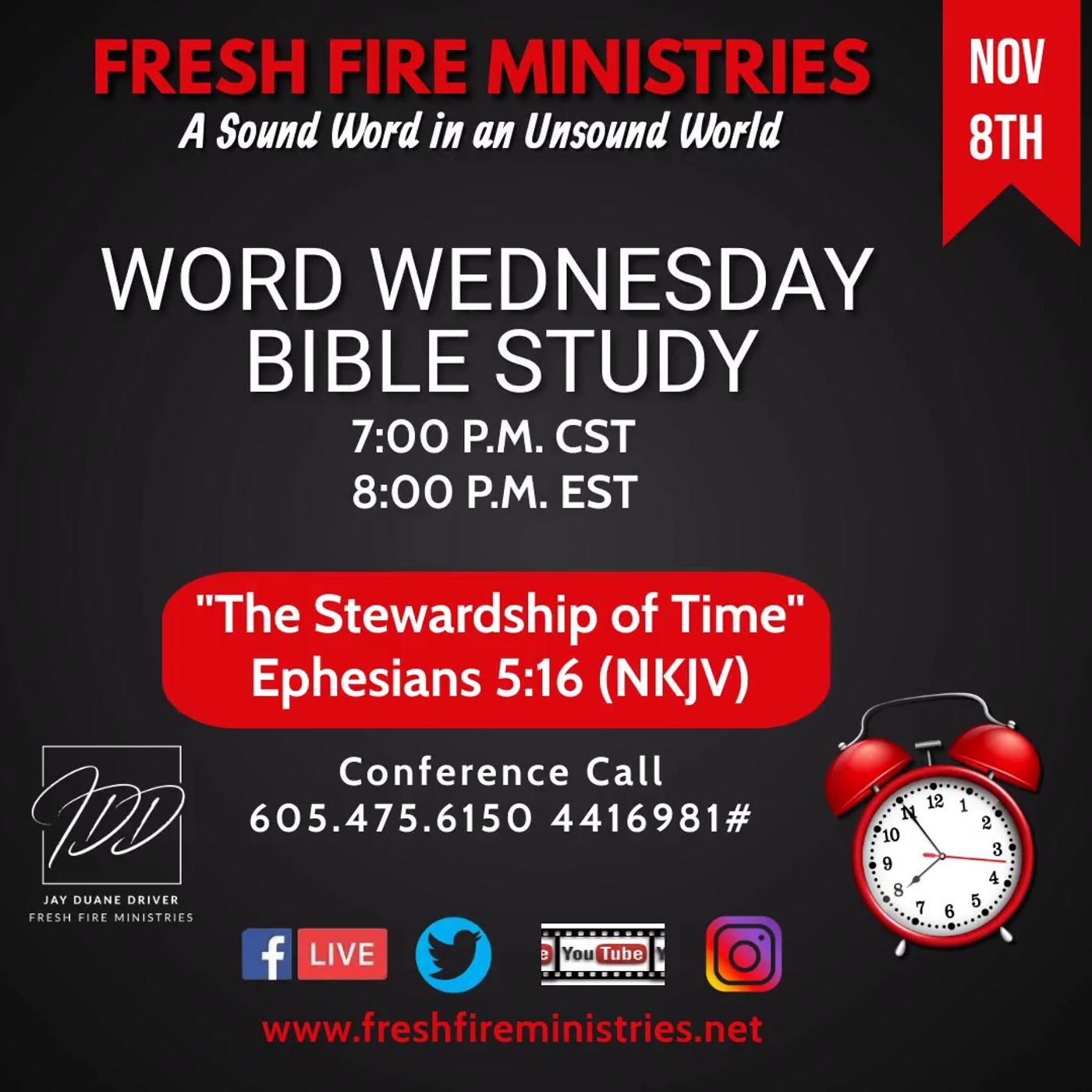 Word Wednesday Bible Study "The Stewardship of Time" Ephesians 5:16 (NKJV) episode artwork