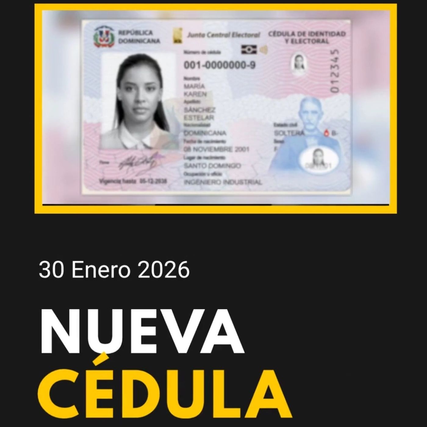 Nueva Cédula de Identidad en la República Dominicana.