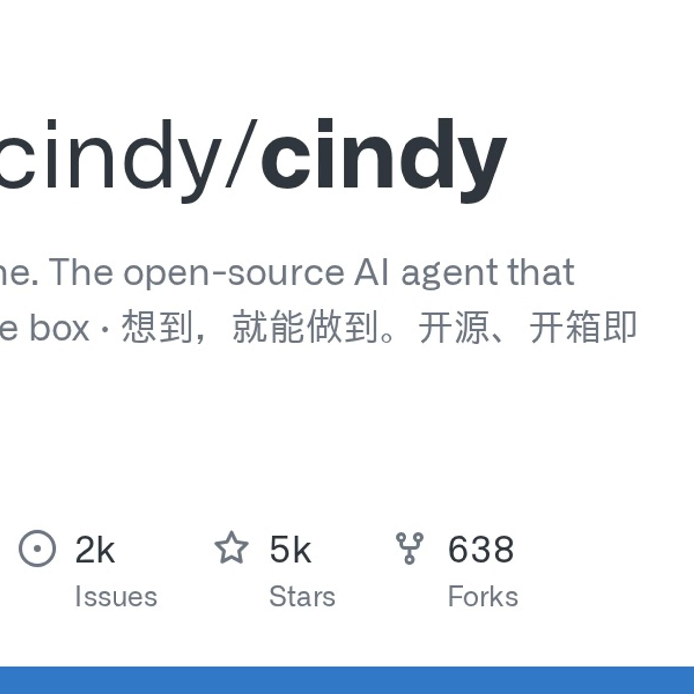 GitHub - makecindy/cindy: Consider it done. The open-source AI agent that works out of the box · 想到,就能做到。开源、开箱即用的 AI Agent。