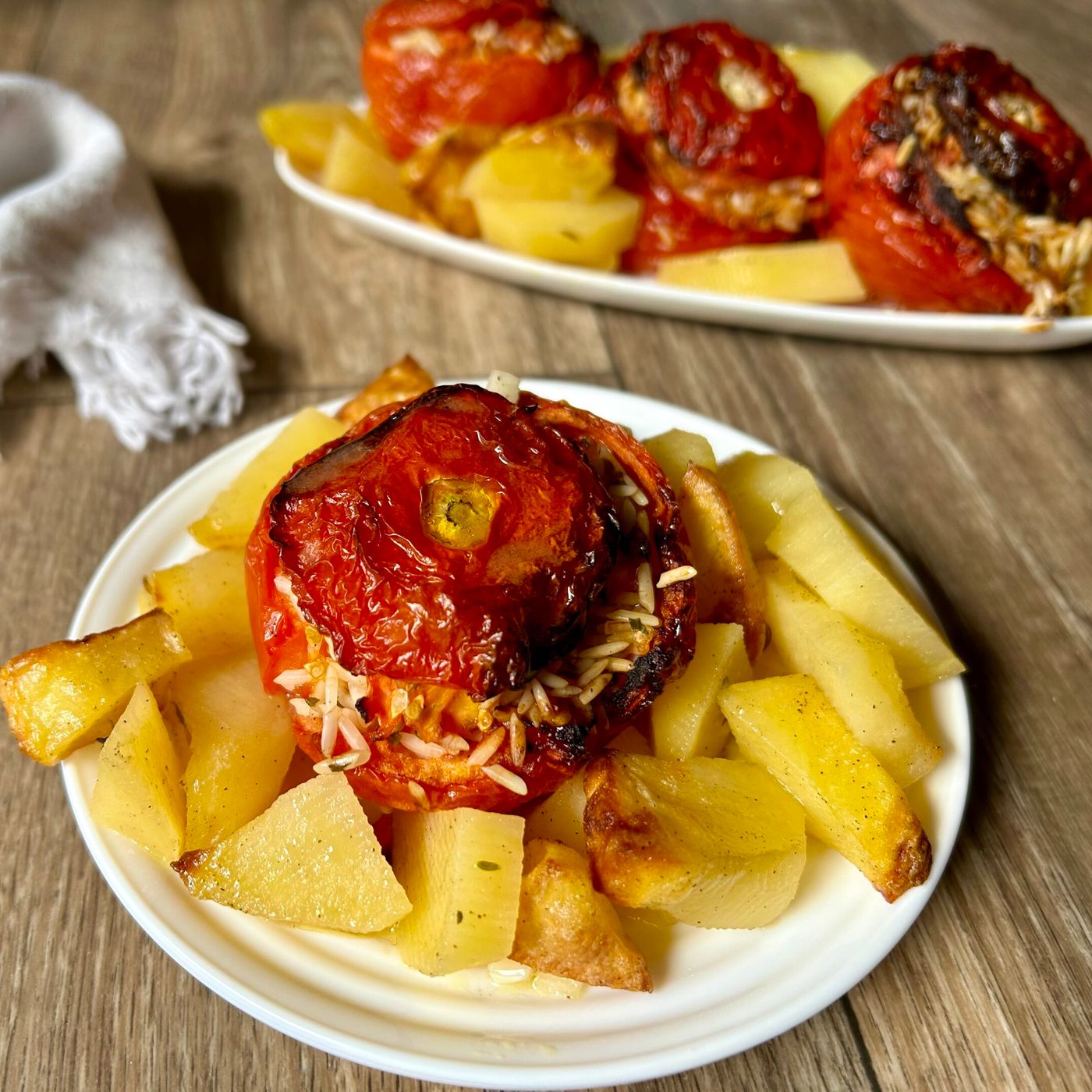 Pomodori con riso in friggitrice ad aria